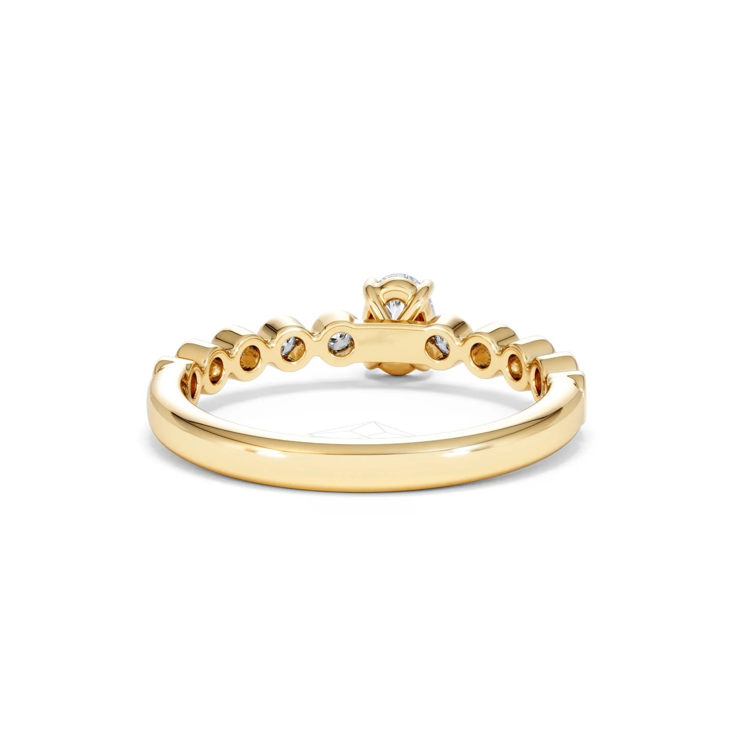 Entwine 0.30ct Oval Cut Lab Diamond Solitaire Engagement Ring with Side Stones in 18K Gold Vermeil - Image 45
