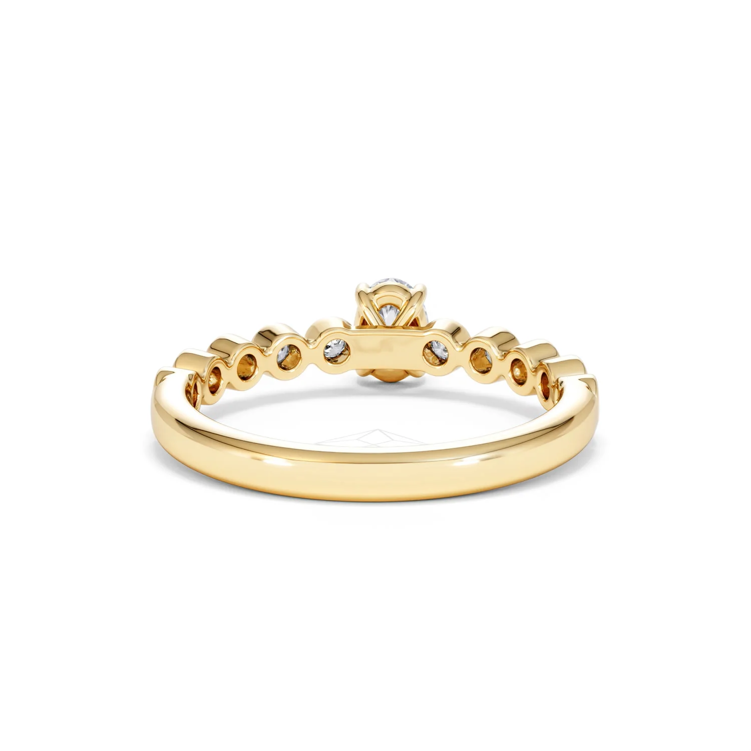Entwine 0.30ct Oval Cut Lab Diamond Solitaire Engagement Ring with Side Stones in 18K Gold Vermeil - Image 46