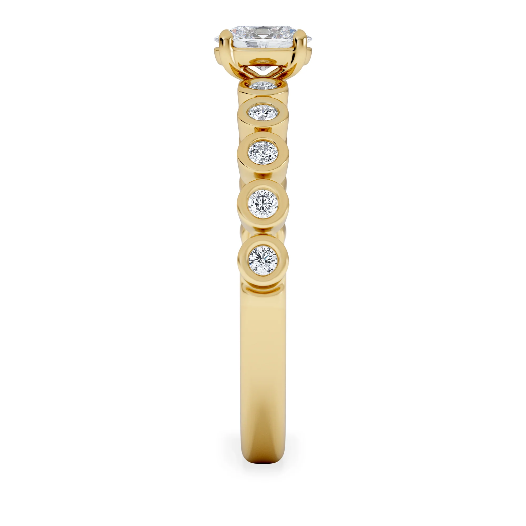 Entwine 0.30ct Oval Cut Lab Diamond Solitaire Engagement Ring with Side Stones in 18K Gold Vermeil - Image 5