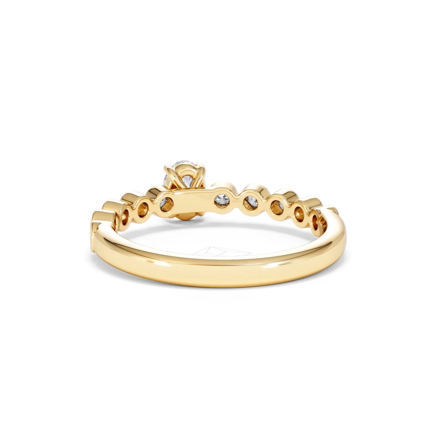 Entwine 0.30ct Oval Cut Lab Diamond Solitaire Engagement Ring with Side Stones in 18K Gold Vermeil - Image 50