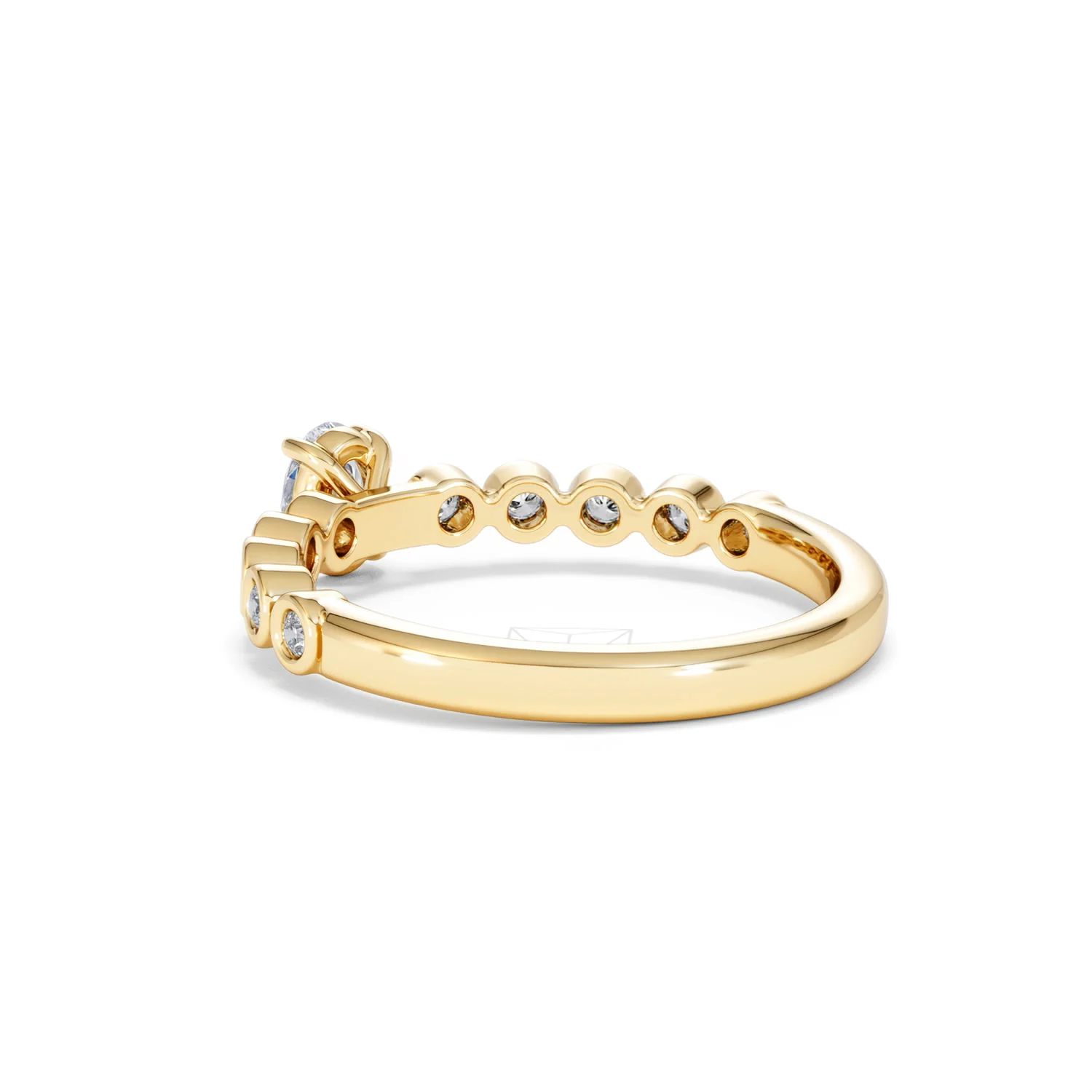 Entwine 0.30ct Oval Cut Lab Diamond Solitaire Engagement Ring with Side Stones in 18K Gold Vermeil - Image 56