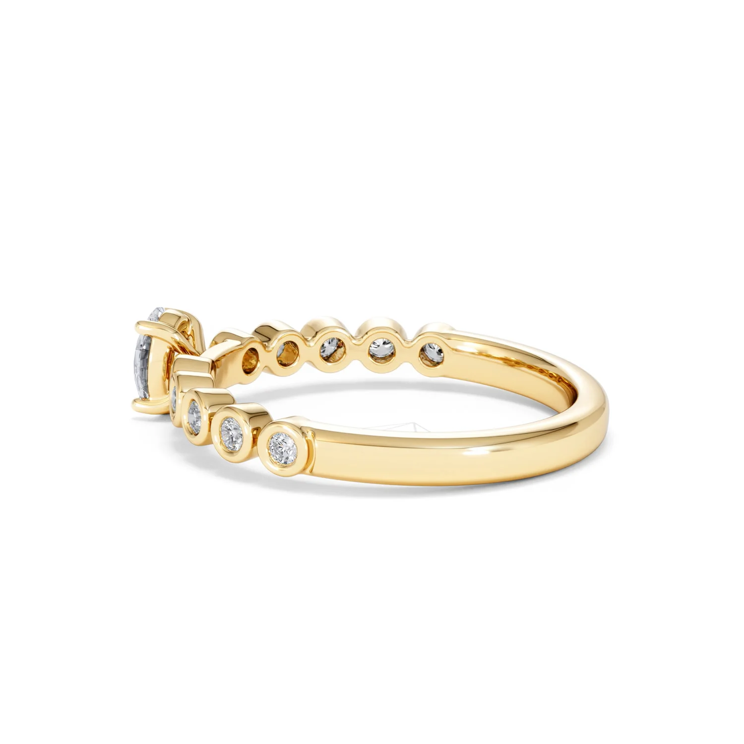 Entwine 0.30ct Oval Cut Lab Diamond Solitaire Engagement Ring with Side Stones in 18K Gold Vermeil - Image 62