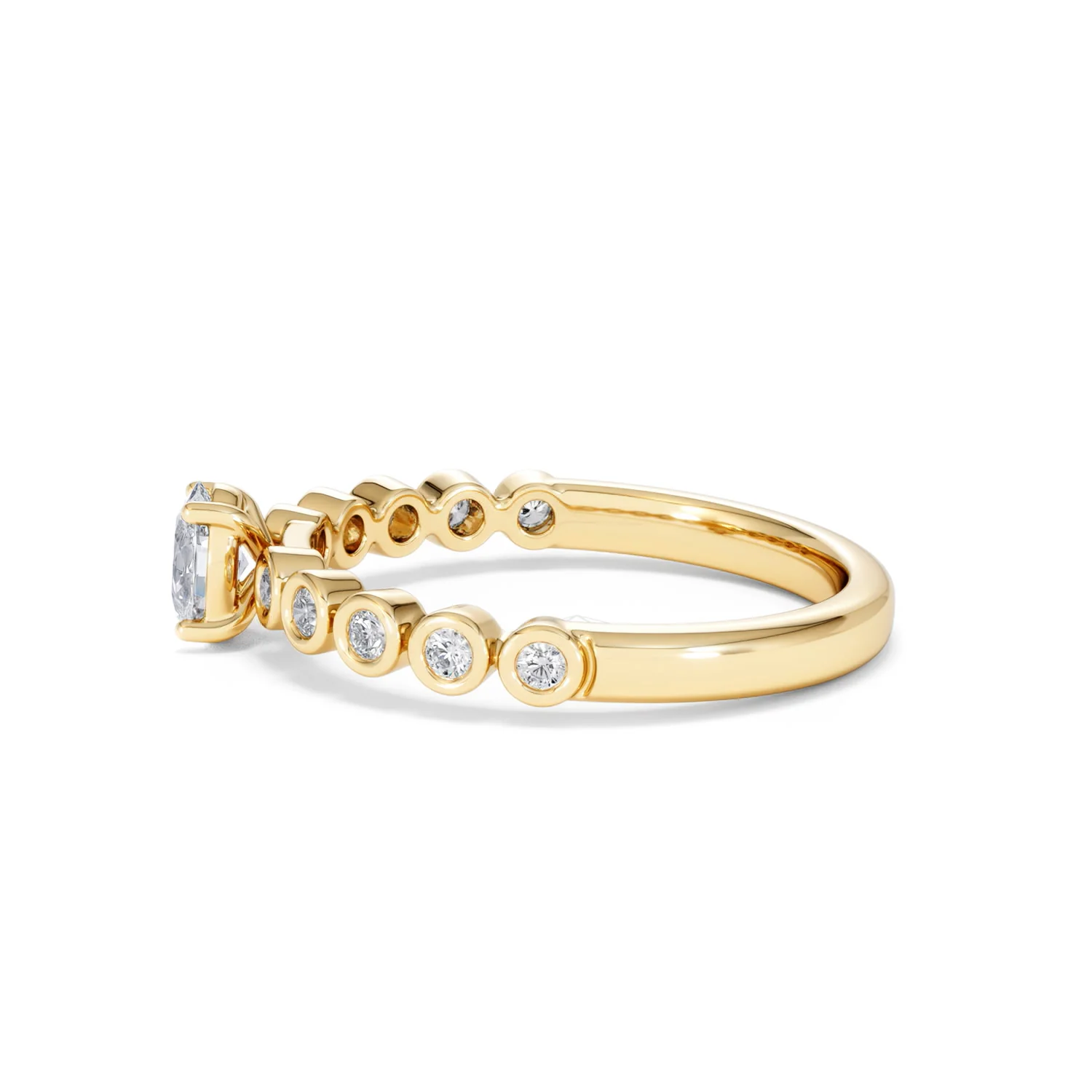 Entwine 0.30ct Oval Cut Lab Diamond Solitaire Engagement Ring with Side Stones in 18K Gold Vermeil - Image 67