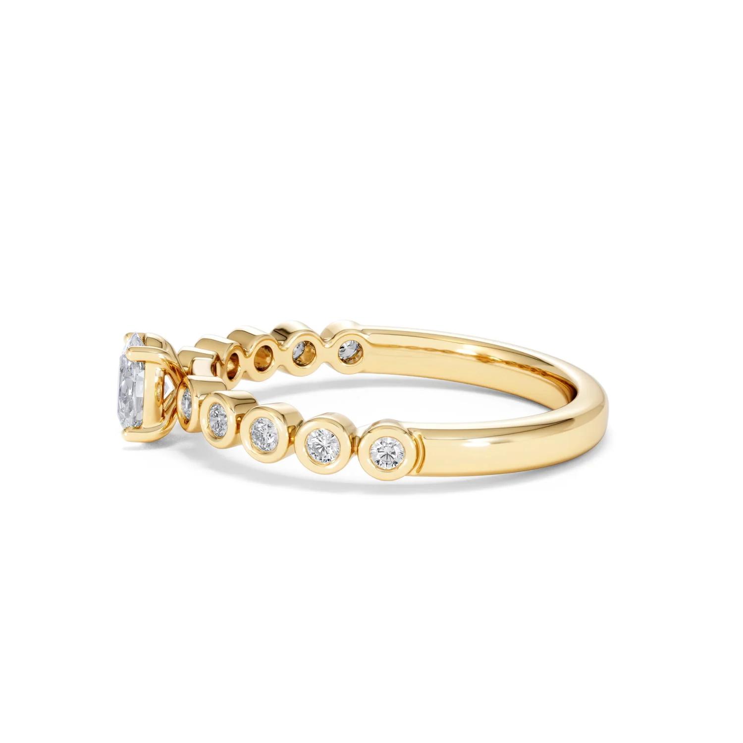Entwine 0.30ct Oval Cut Lab Diamond Solitaire Engagement Ring with Side Stones in 18K Gold Vermeil - Image 68