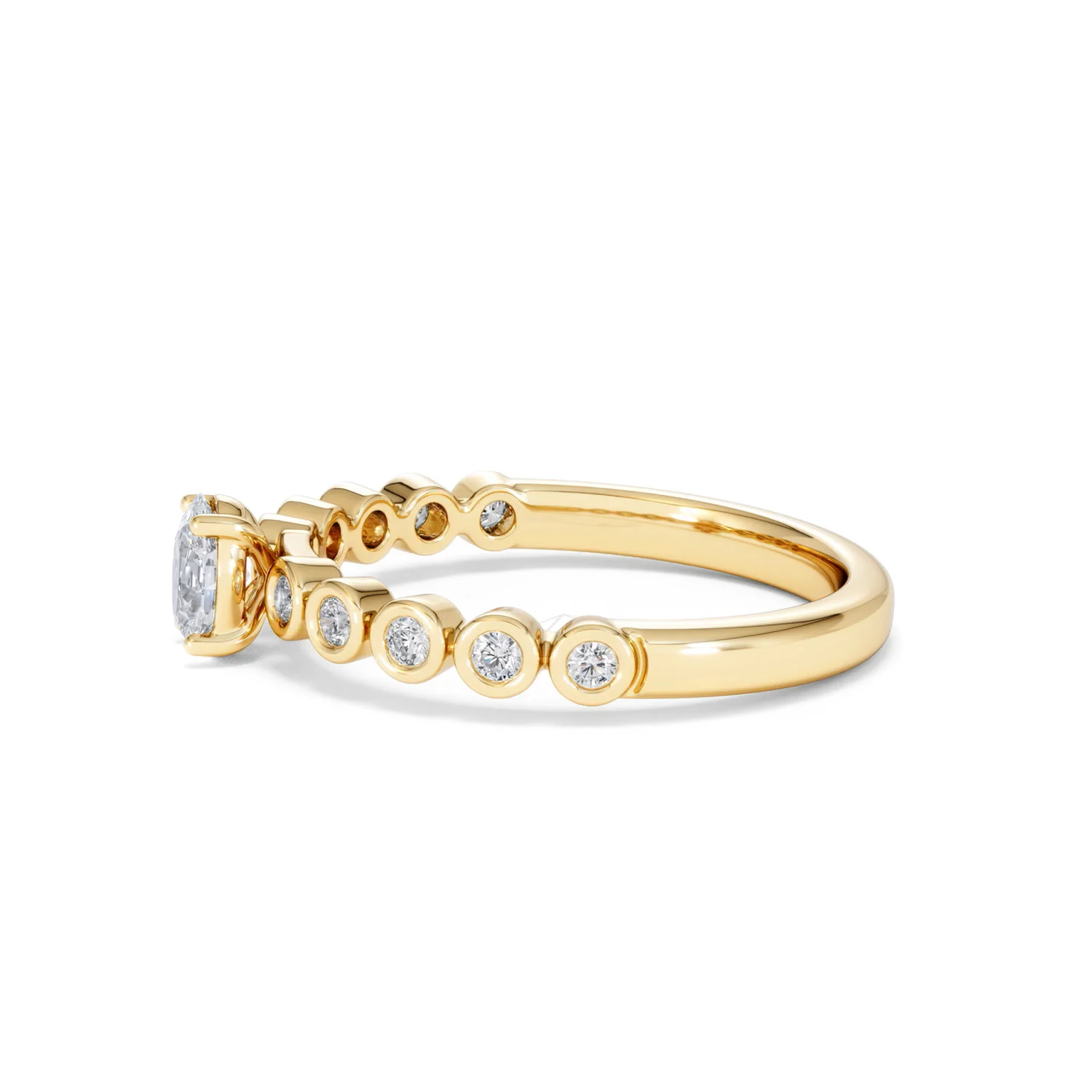 Entwine 0.30ct Oval Cut Lab Diamond Solitaire Engagement Ring with Side Stones in 18K Gold Vermeil - Image 69