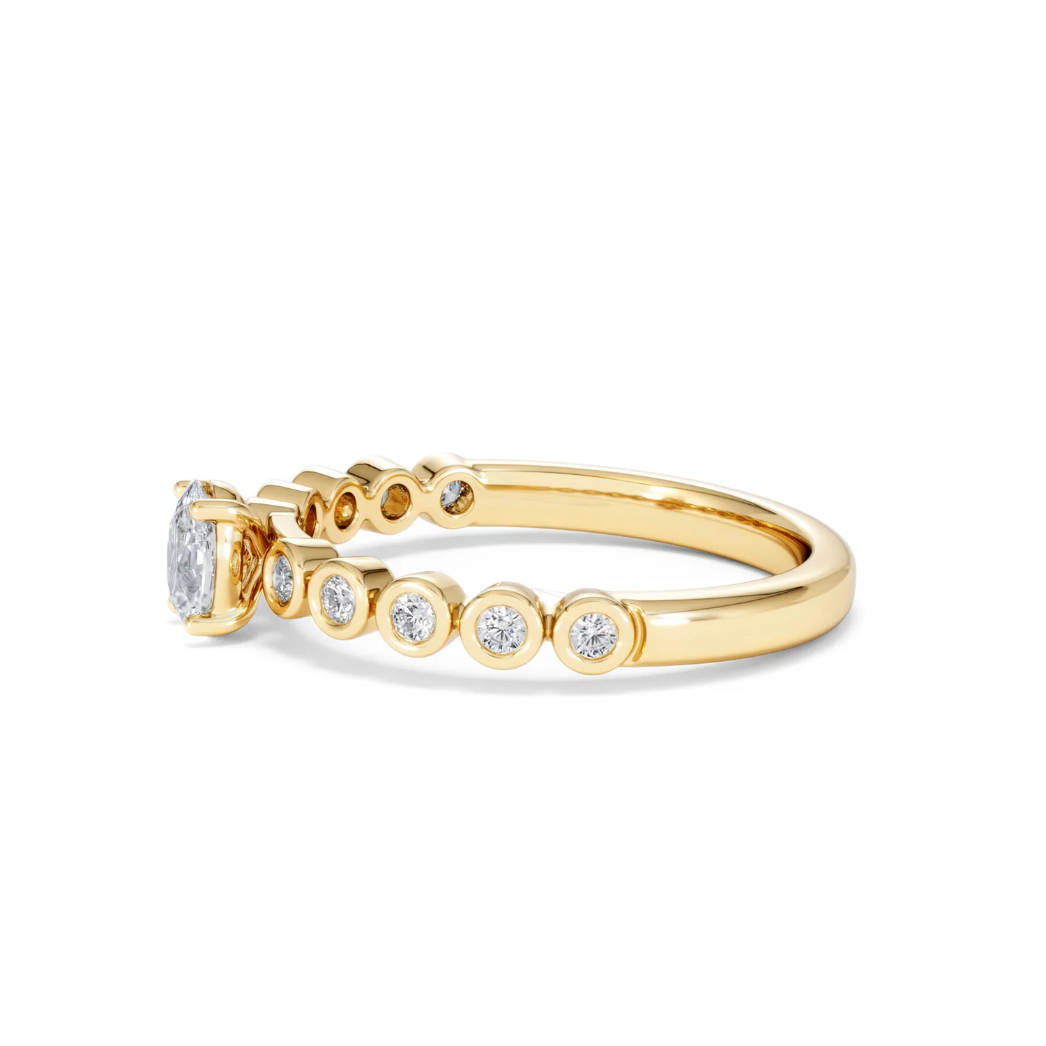 Entwine 0.30ct Oval Cut Lab Diamond Solitaire Engagement Ring with Side Stones in 18K Gold Vermeil - Image 70
