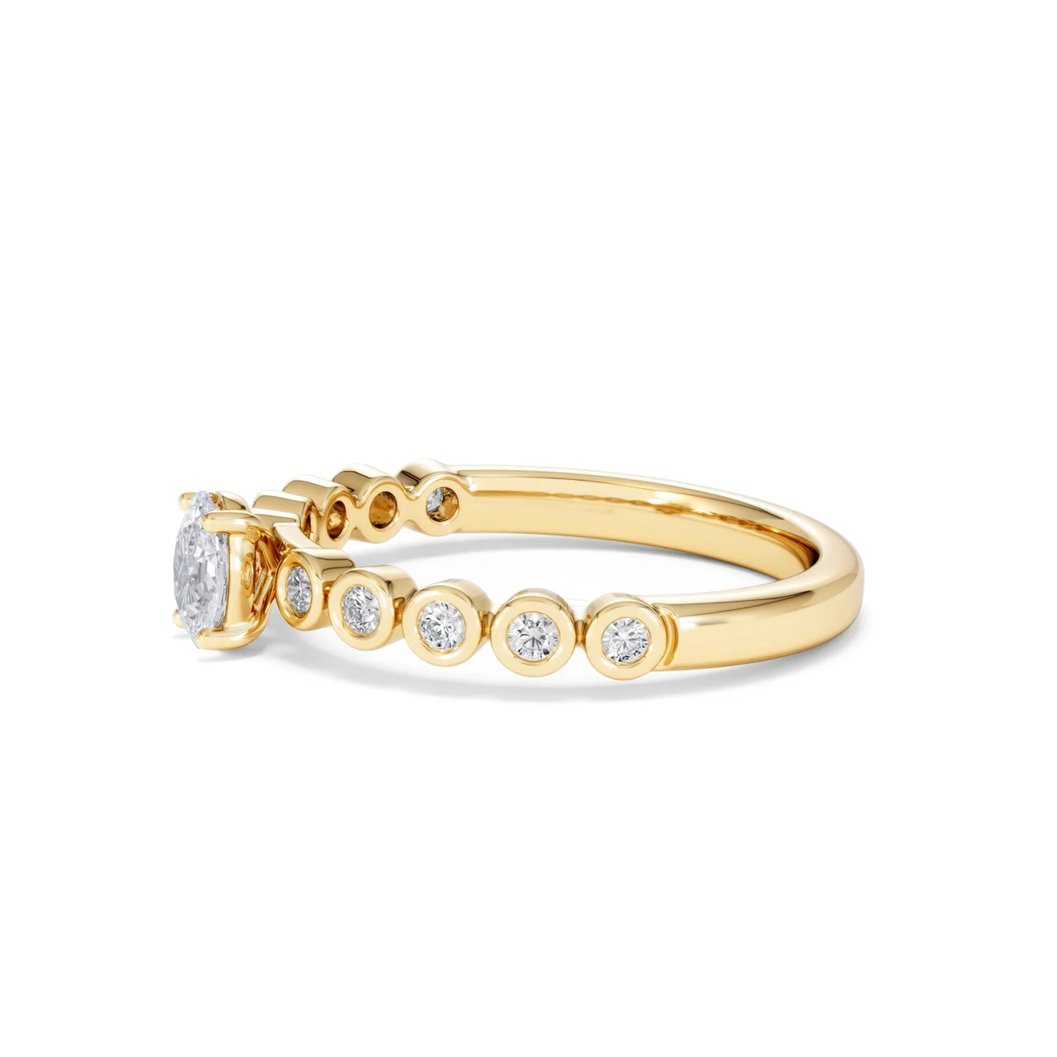 Entwine 0.30ct Oval Cut Lab Diamond Solitaire Engagement Ring with Side Stones in 18K Gold Vermeil - Image 71