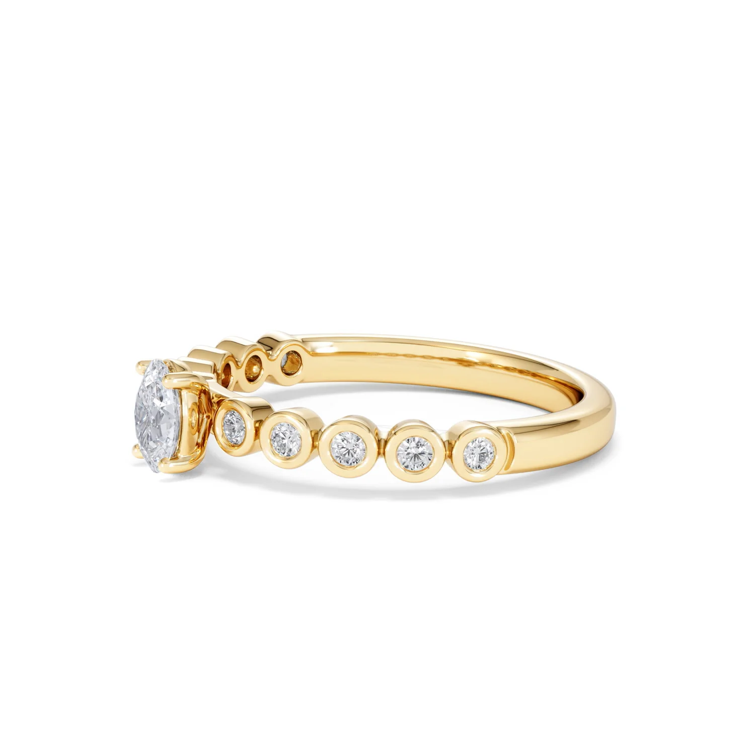 Entwine 0.30ct Oval Cut Lab Diamond Solitaire Engagement Ring with Side Stones in 18K Gold Vermeil - Image 73