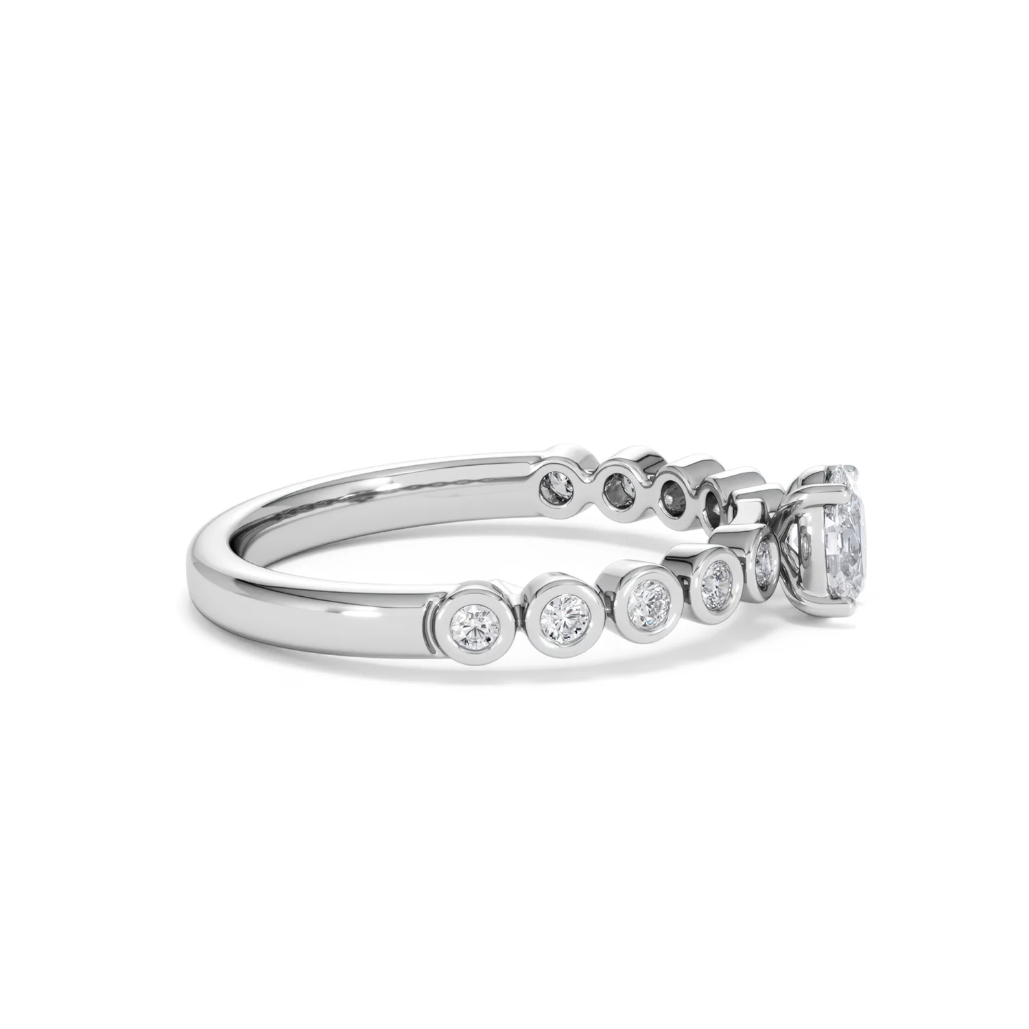Entwine 0.30ct Oval Cut Lab Diamond Solitaire Engagement Ring with Side Stones in Sterling Silver - Image 25