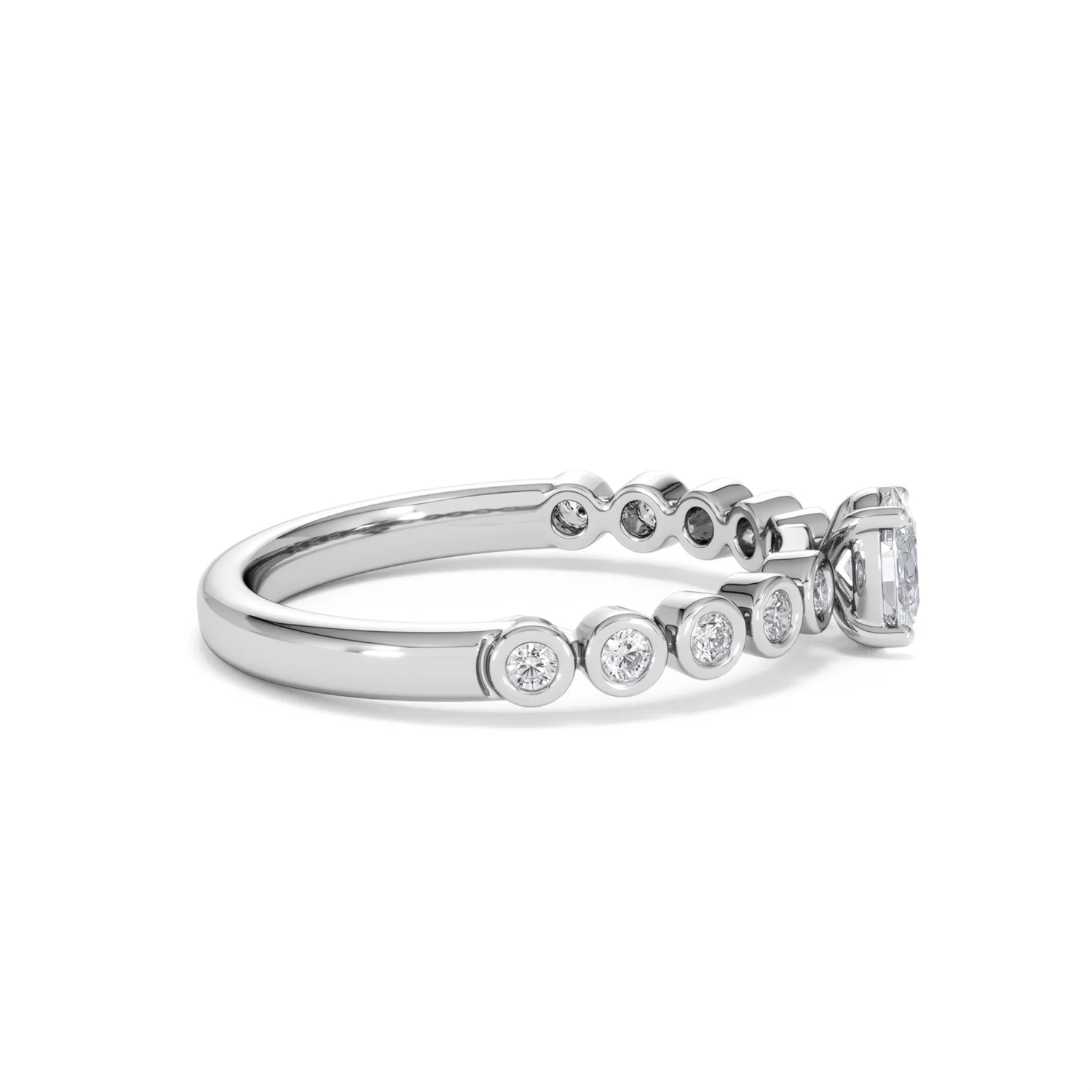 Entwine 0.30ct Oval Cut Lab Diamond Solitaire Engagement Ring with Side Stones in Sterling Silver - Image 26