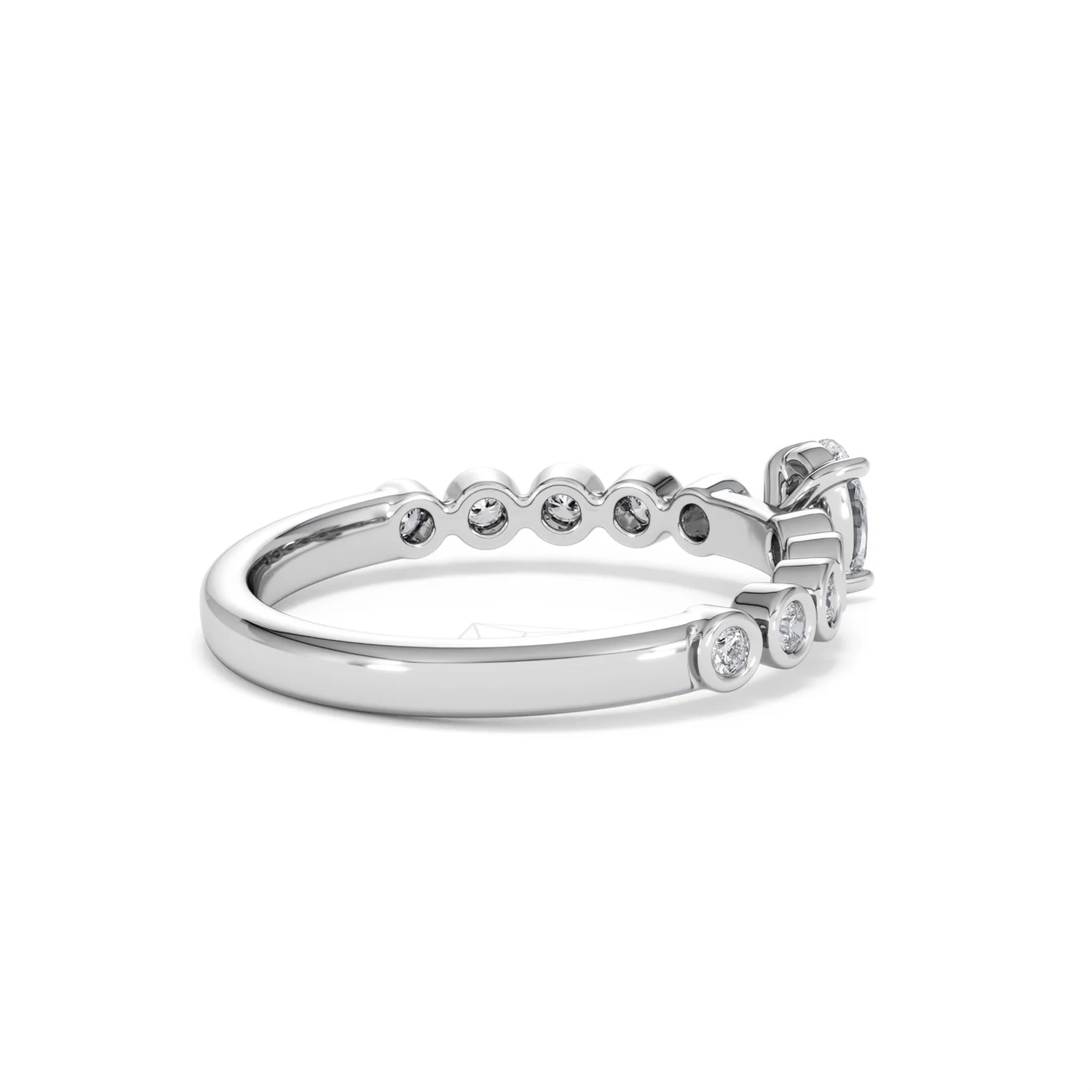 Entwine 0.30ct Oval Cut Lab Diamond Solitaire Engagement Ring with Side Stones in Sterling Silver - Image 34