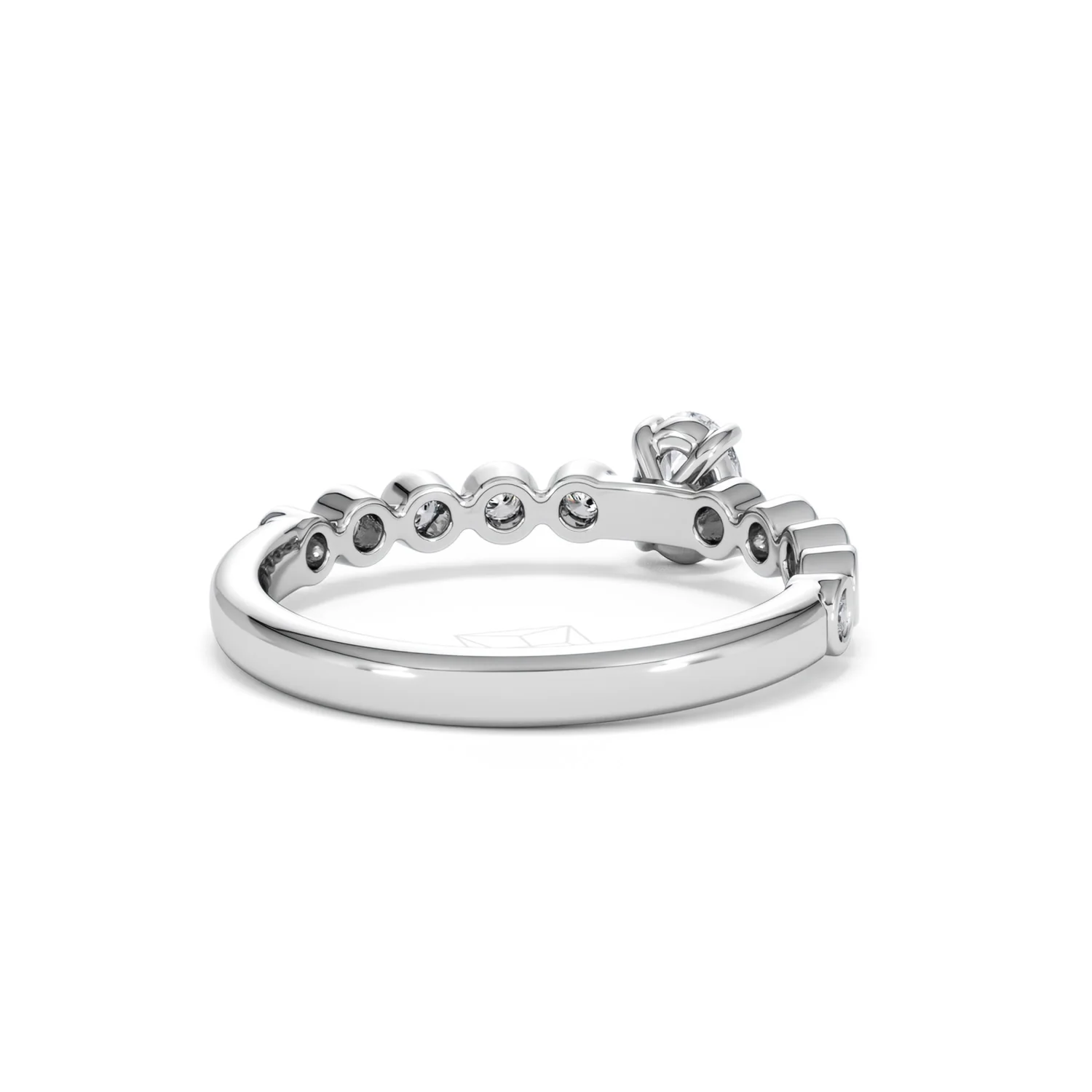Entwine 0.30ct Oval Cut Lab Diamond Solitaire Engagement Ring with Side Stones in Sterling Silver - Image 41