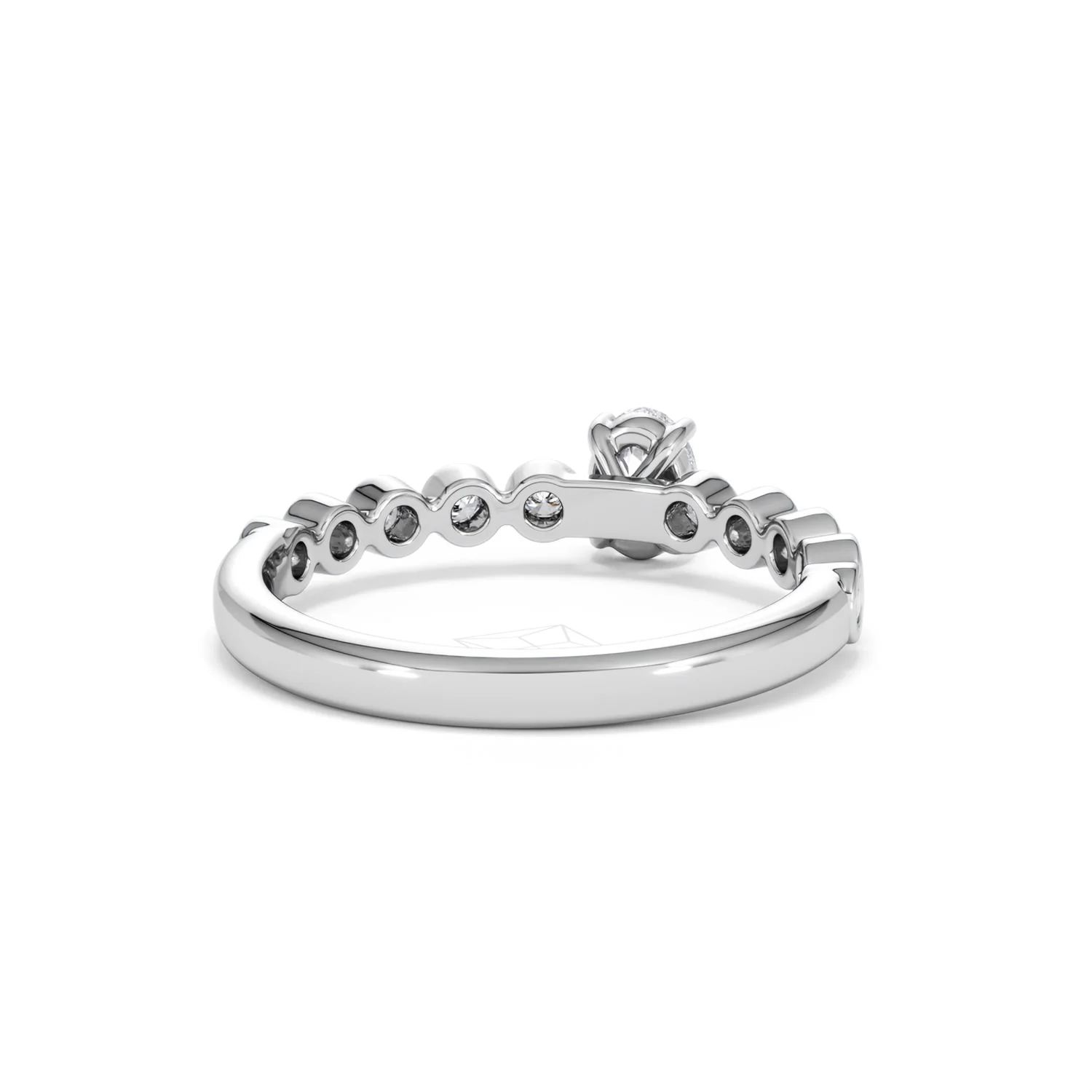 Entwine 0.30ct Oval Cut Lab Diamond Solitaire Engagement Ring with Side Stones in Sterling Silver - Image 43