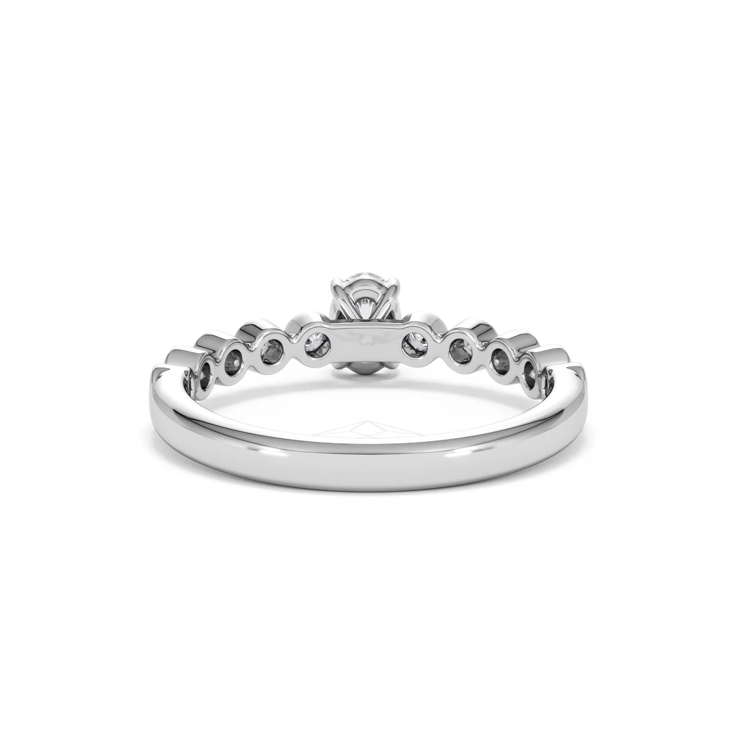 Entwine 0.30ct Oval Cut Lab Diamond Solitaire Engagement Ring with Side Stones in Sterling Silver - Image 47