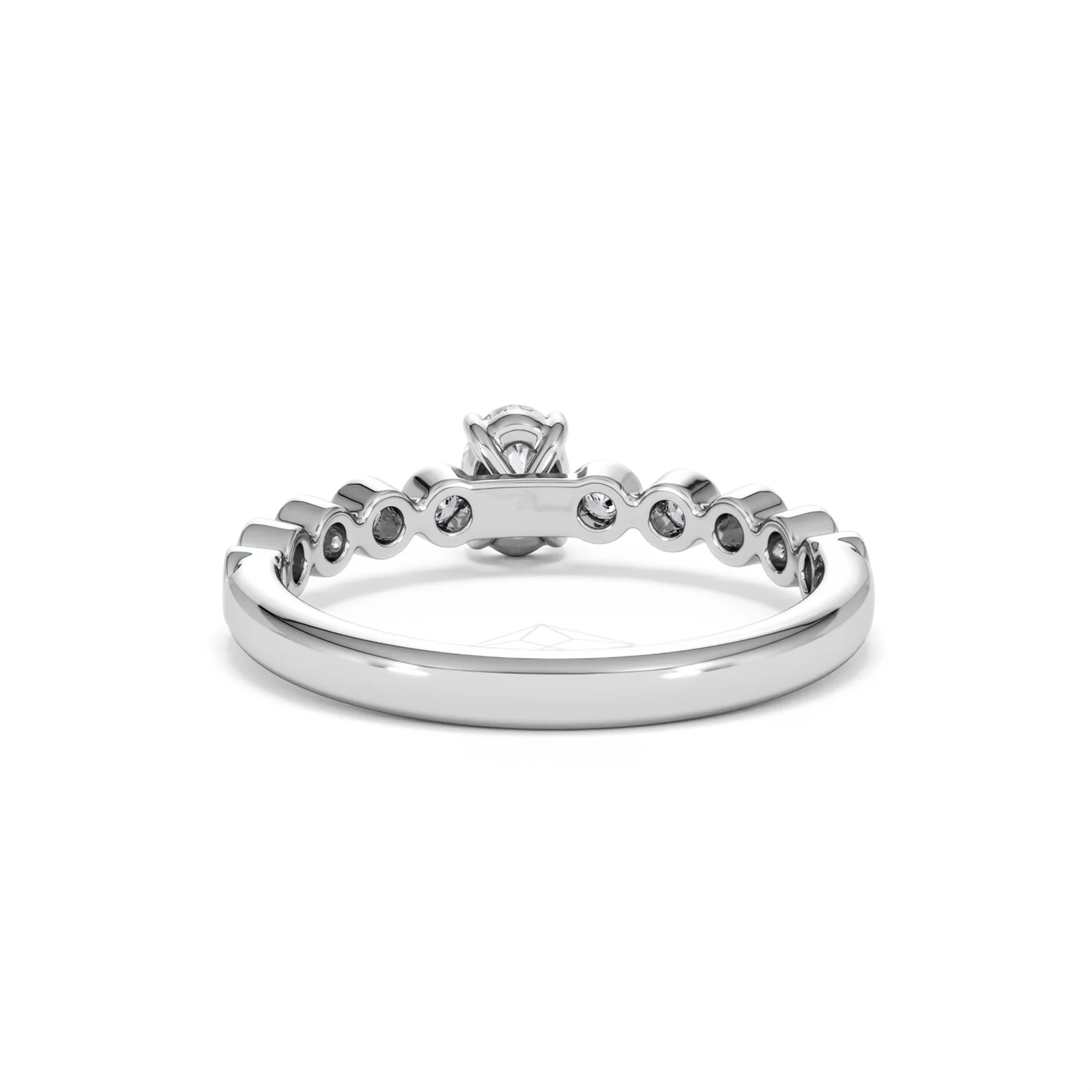 Entwine 0.30ct Oval Cut Lab Diamond Solitaire Engagement Ring with Side Stones in Sterling Silver - Image 48