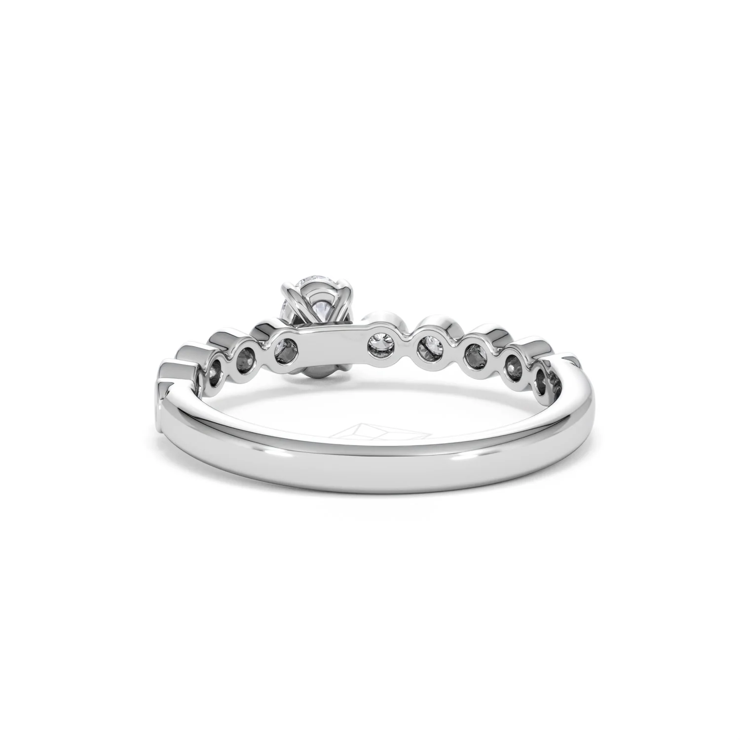 Entwine 0.30ct Oval Cut Lab Diamond Solitaire Engagement Ring with Side Stones in Sterling Silver - Image 50