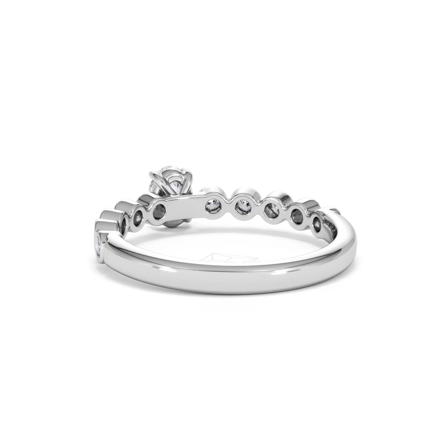 Entwine 0.30ct Oval Cut Lab Diamond Solitaire Engagement Ring with Side Stones in Sterling Silver - Image 52