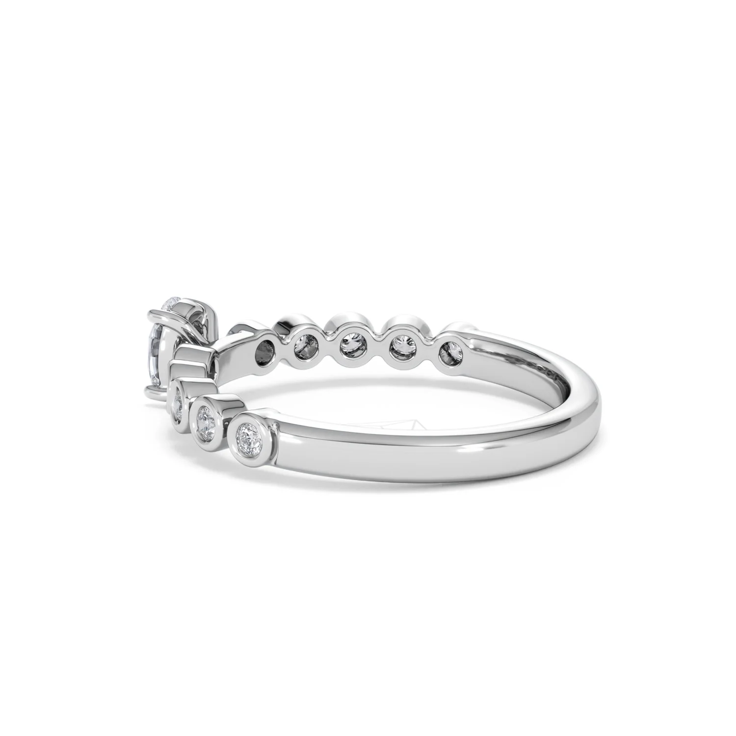 Entwine 0.30ct Oval Cut Lab Diamond Solitaire Engagement Ring with Side Stones in Sterling Silver - Image 60
