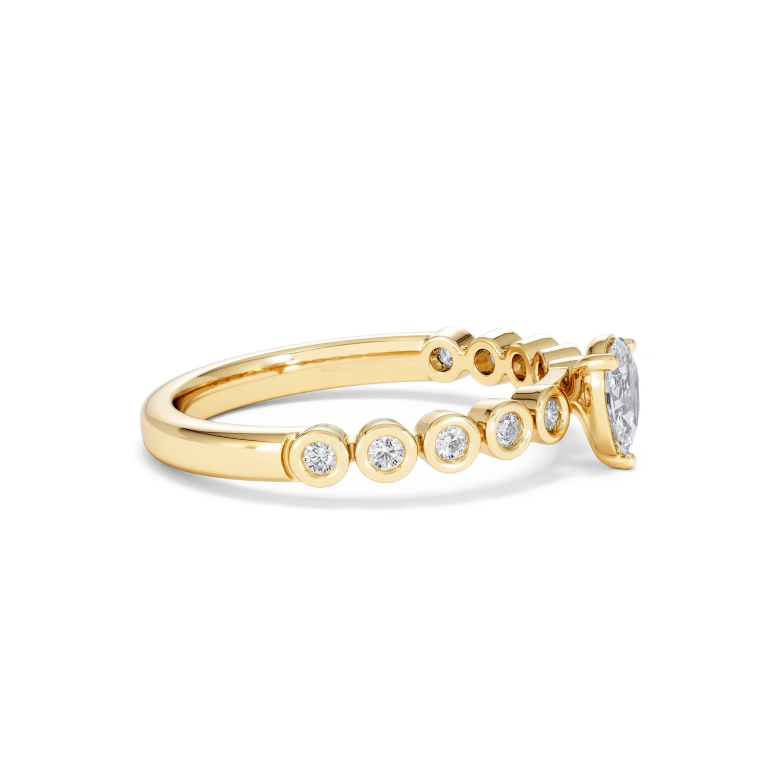 Entwine 0.30ct Pear Cut Lab Diamond Solitaire Engagement Ring with Side Stones in 18K Gold Vermeil - Image 23