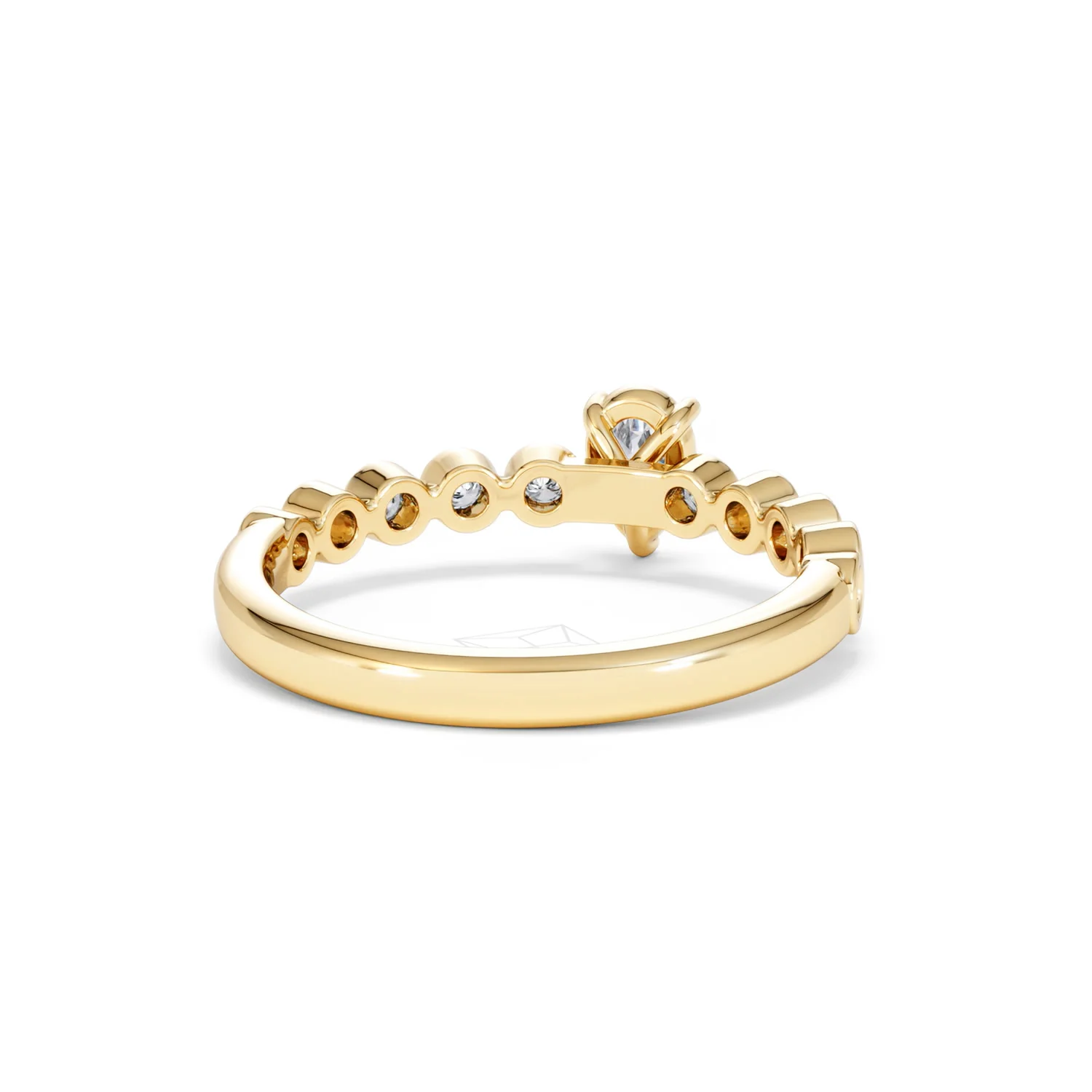 Entwine 0.30ct Pear Cut Lab Diamond Solitaire Engagement Ring with Side Stones in 18K Gold Vermeil - Image 43