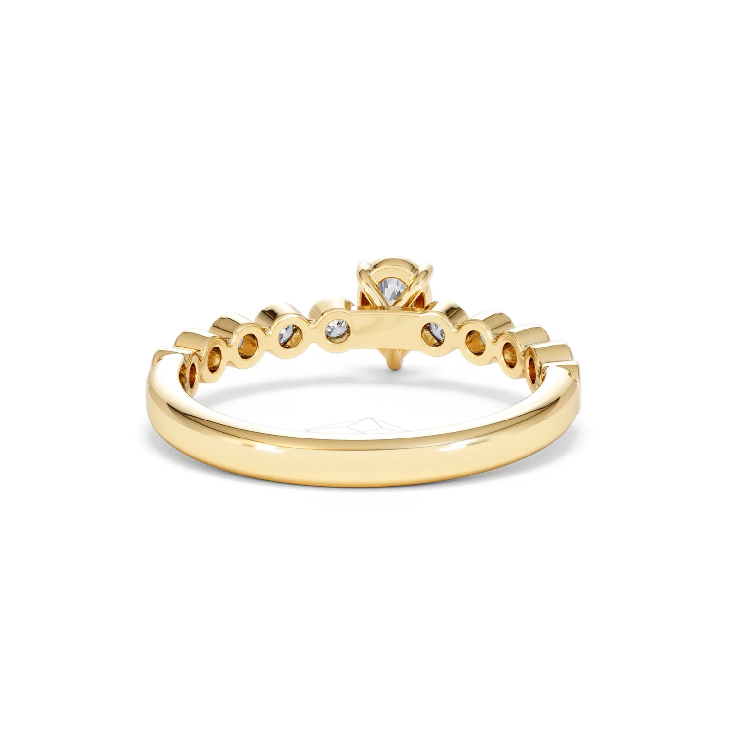 Entwine 0.30ct Pear Cut Lab Diamond Solitaire Engagement Ring with Side Stones in 18K Gold Vermeil - Image 45