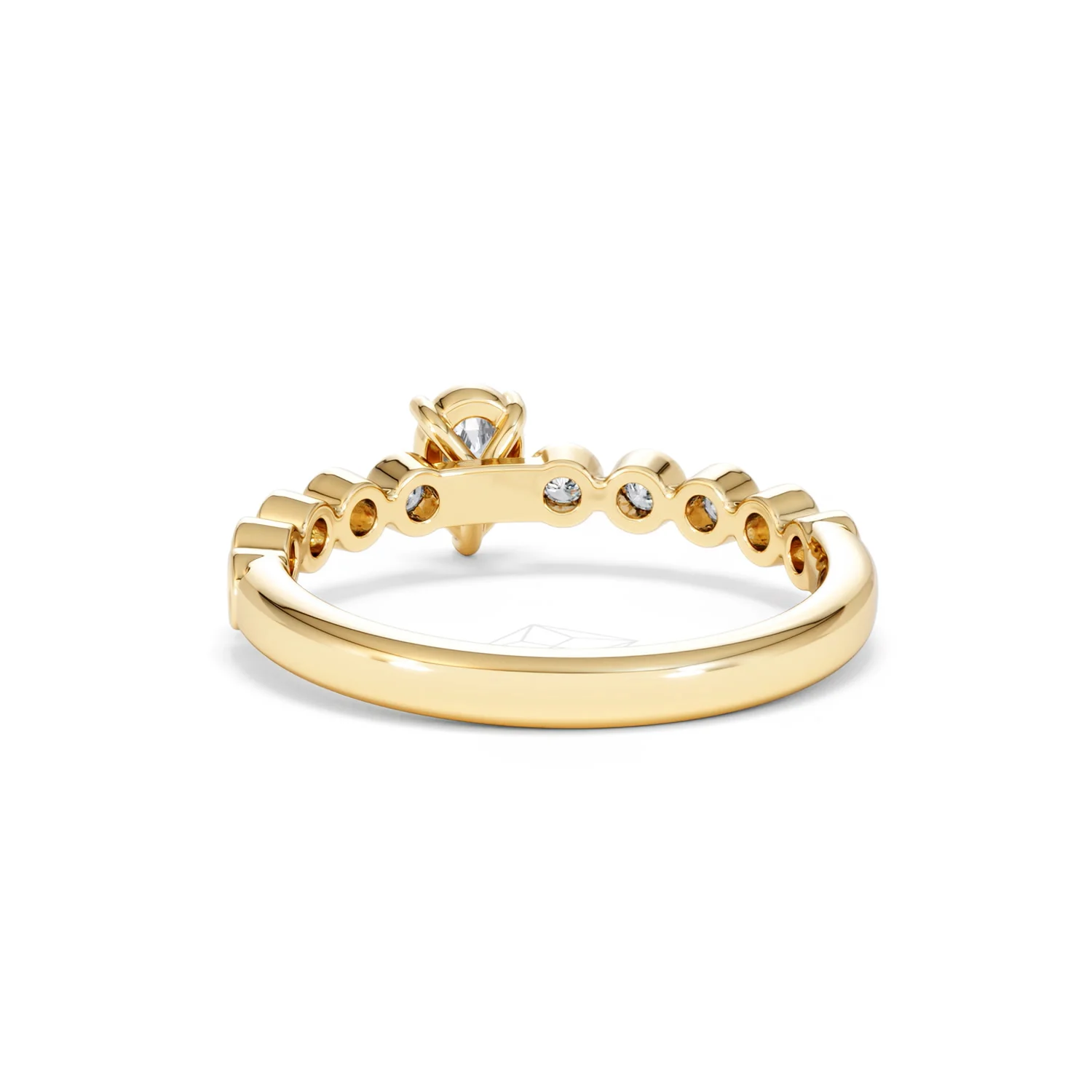 Entwine 0.30ct Pear Cut Lab Diamond Solitaire Engagement Ring with Side Stones in 18K Gold Vermeil - Image 50