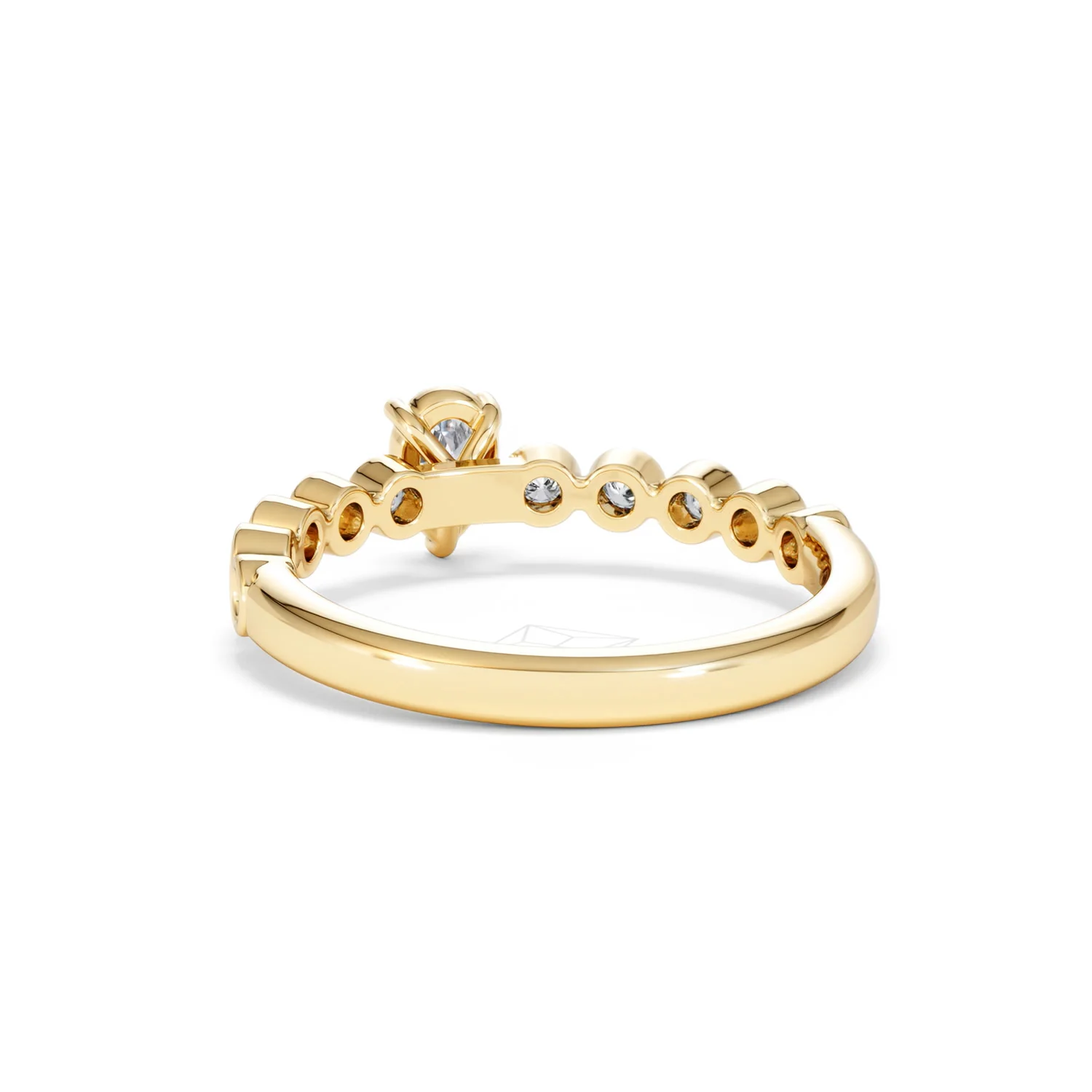 Entwine 0.30ct Pear Cut Lab Diamond Solitaire Engagement Ring with Side Stones in 18K Gold Vermeil - Image 51