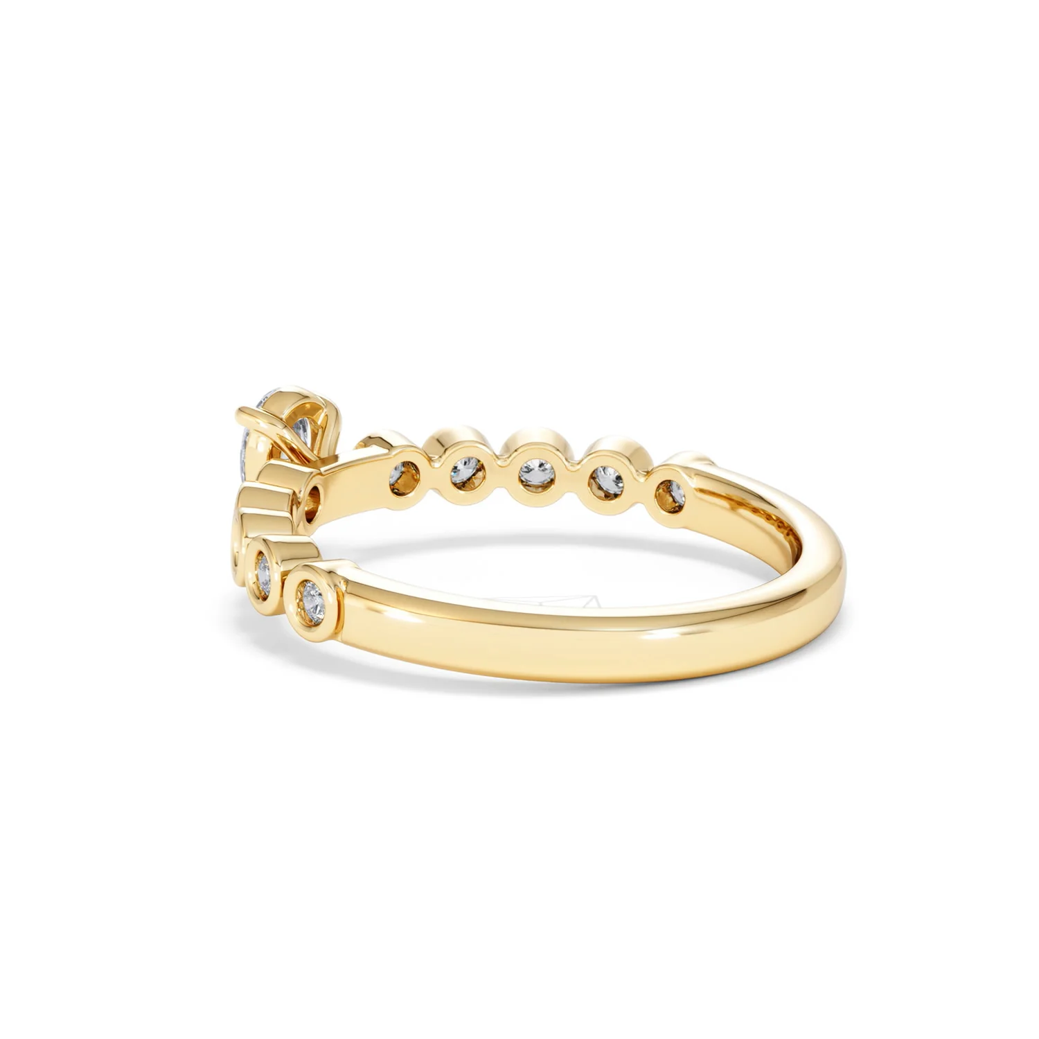 Entwine 0.30ct Pear Cut Lab Diamond Solitaire Engagement Ring with Side Stones in 18K Gold Vermeil - Image 58