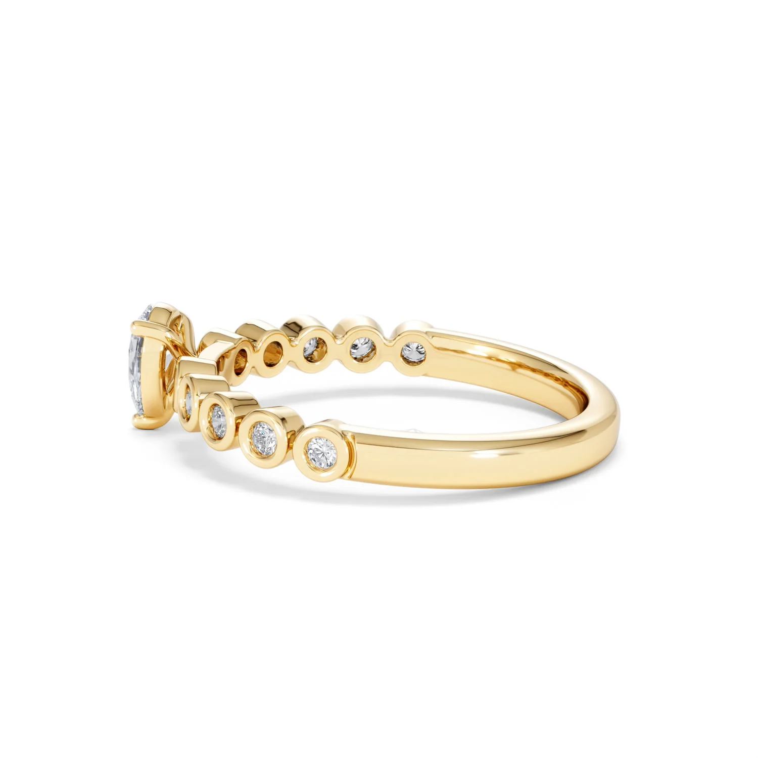 Entwine 0.30ct Pear Cut Lab Diamond Solitaire Engagement Ring with Side Stones in 18K Gold Vermeil - Image 64