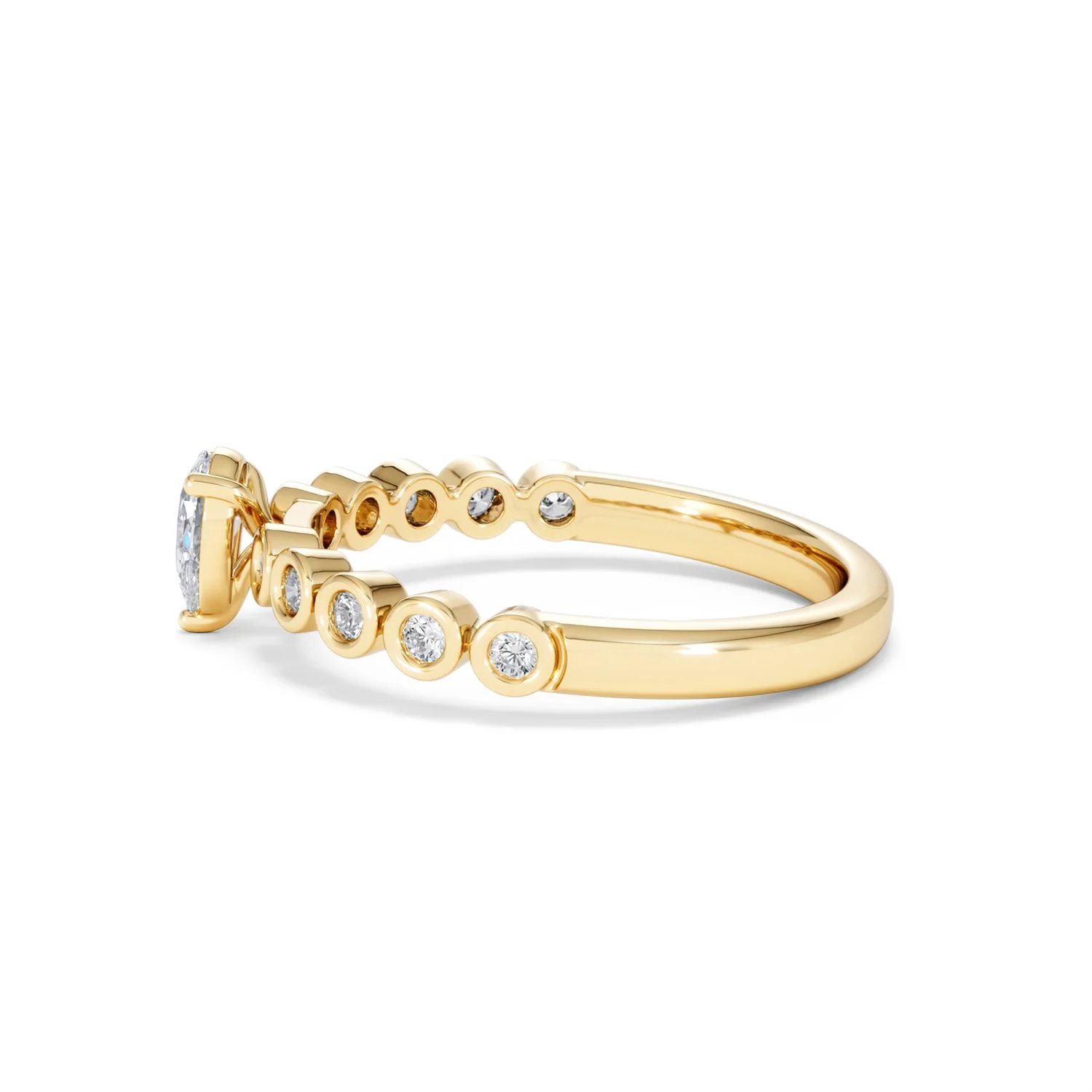 Entwine 0.30ct Pear Cut Lab Diamond Solitaire Engagement Ring with Side Stones in 18K Gold Vermeil - Image 66