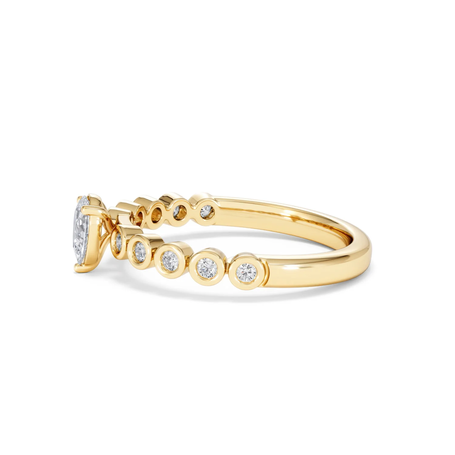 Entwine 0.30ct Pear Cut Lab Diamond Solitaire Engagement Ring with Side Stones in 18K Gold Vermeil - Image 69