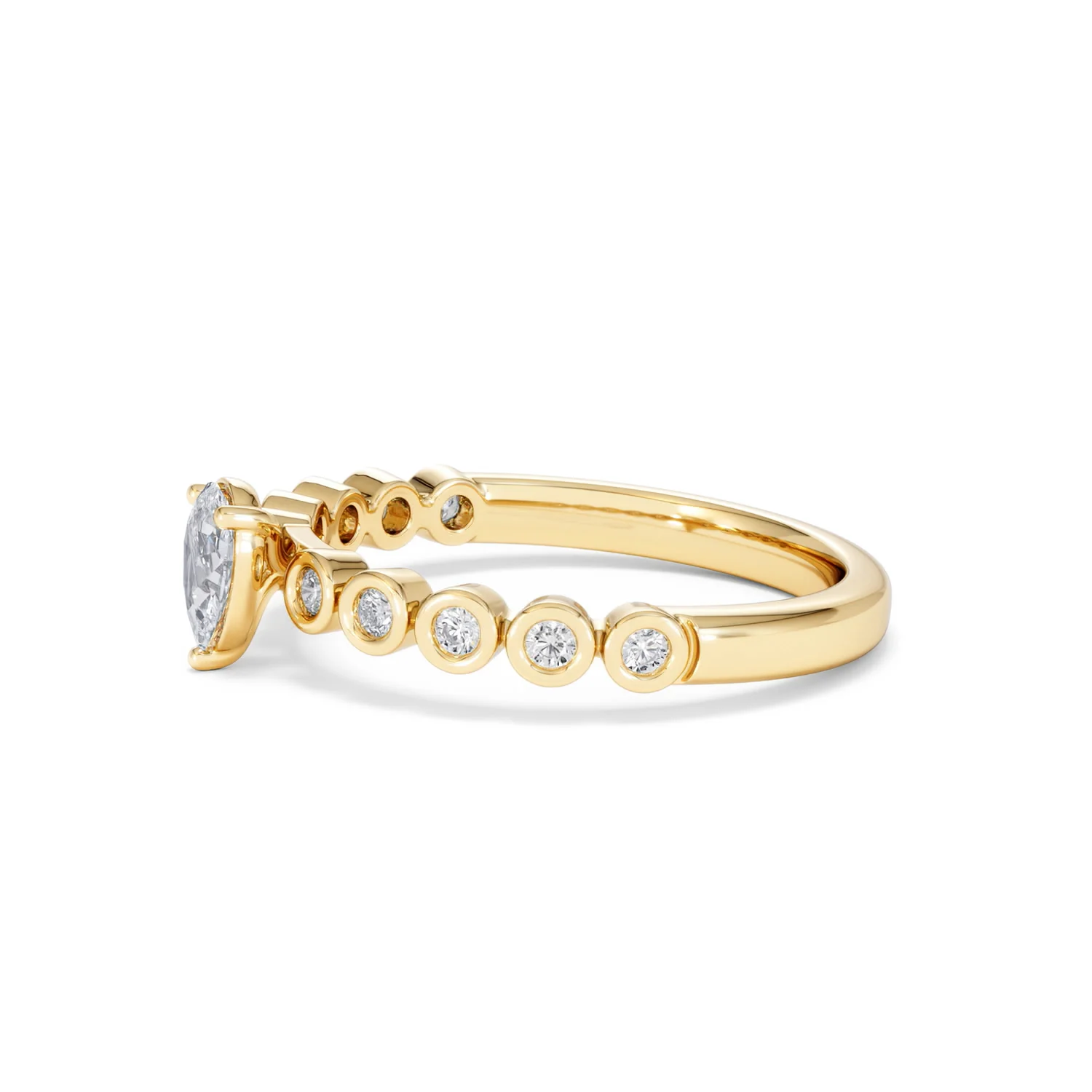 Entwine 0.30ct Pear Cut Lab Diamond Solitaire Engagement Ring with Side Stones in 18K Gold Vermeil - Image 71