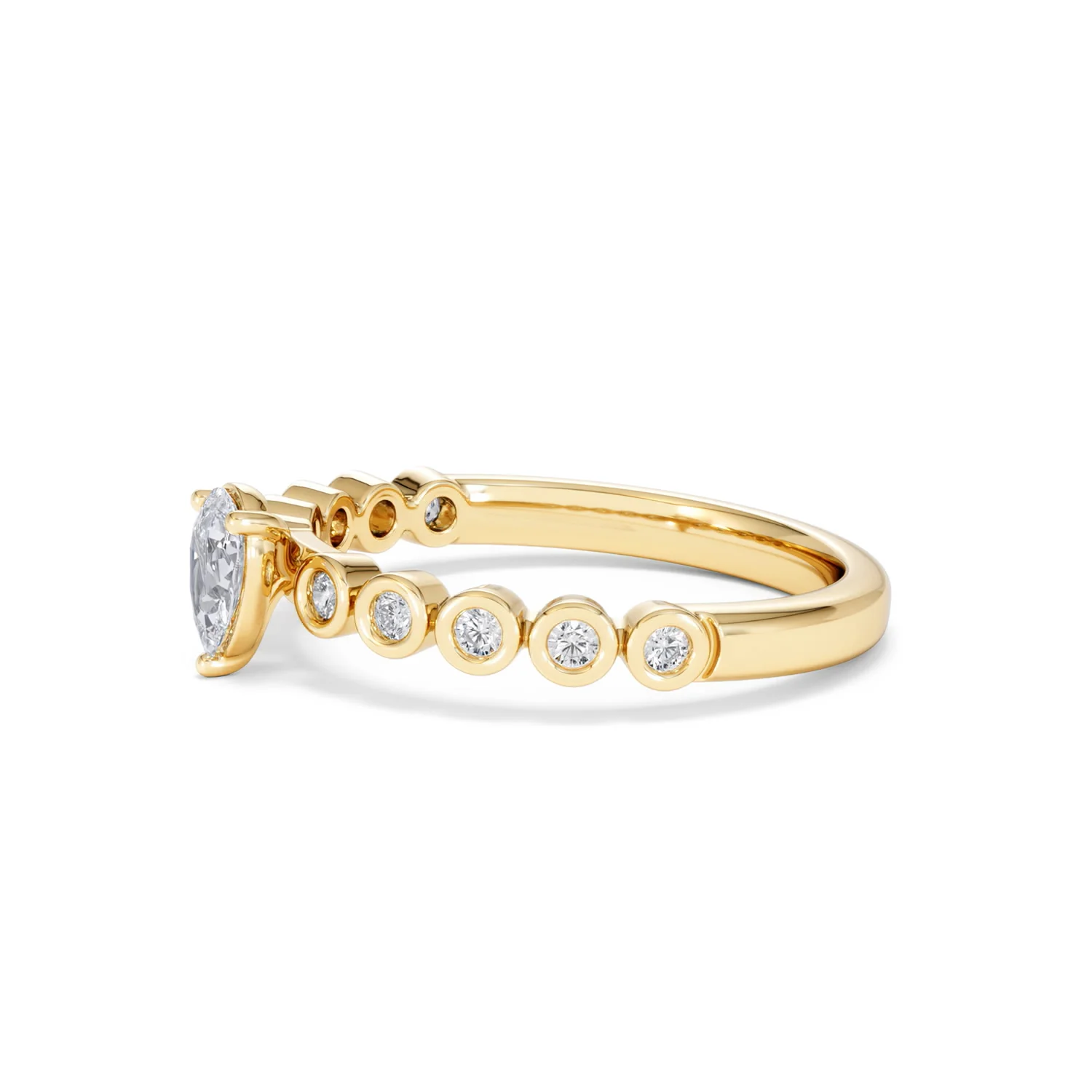Entwine 0.30ct Pear Cut Lab Diamond Solitaire Engagement Ring with Side Stones in 18K Gold Vermeil - Image 72