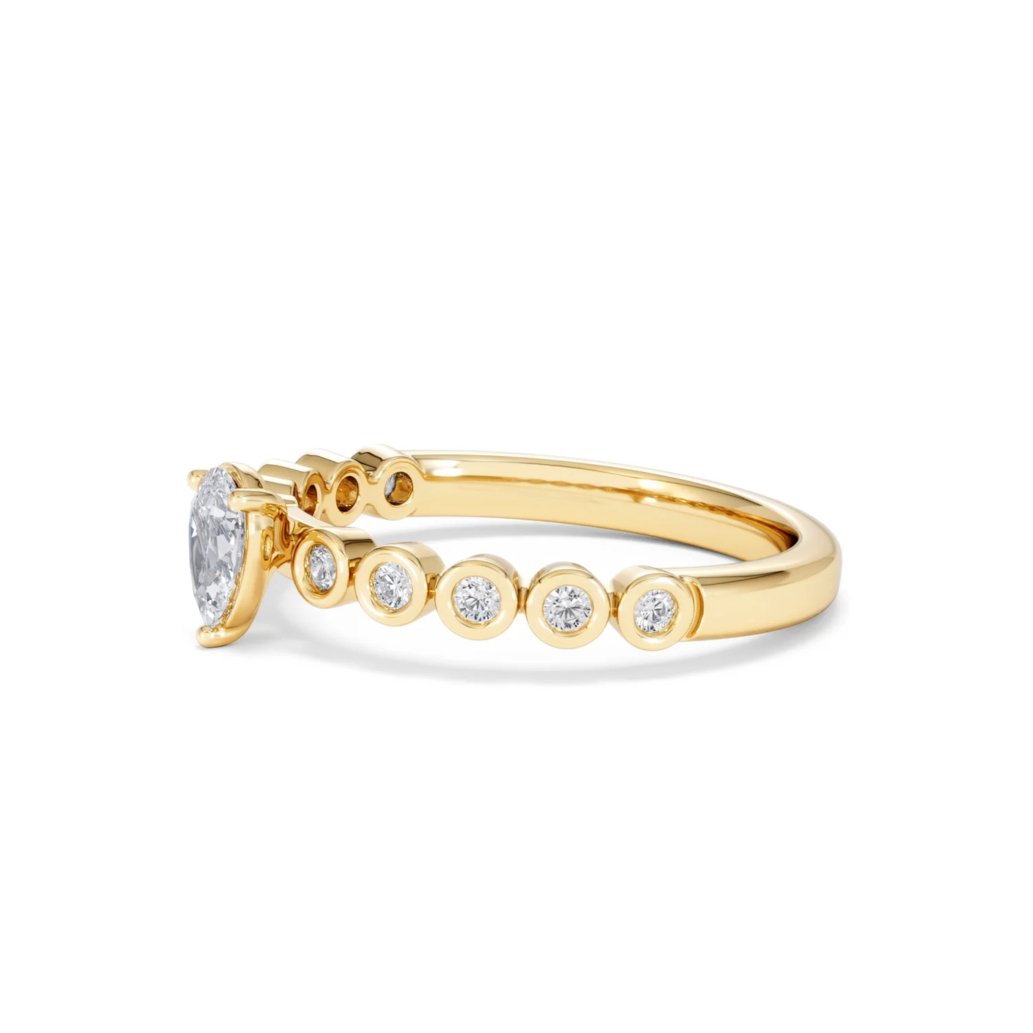 Entwine 0.30ct Pear Cut Lab Diamond Solitaire Engagement Ring with Side Stones in 18K Gold Vermeil - Image 73