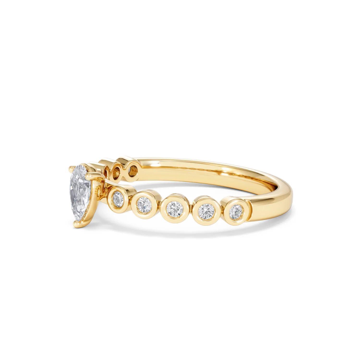 Entwine 0.30ct Pear Cut Lab Diamond Solitaire Engagement Ring with Side Stones in 18K Gold Vermeil - Image 74