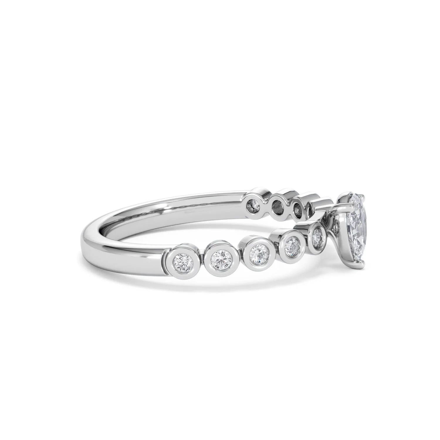 Entwine 0.30ct Pear Cut Lab Diamond Solitaire Engagement Ring with Side Stones in Sterling Silver - Image 23