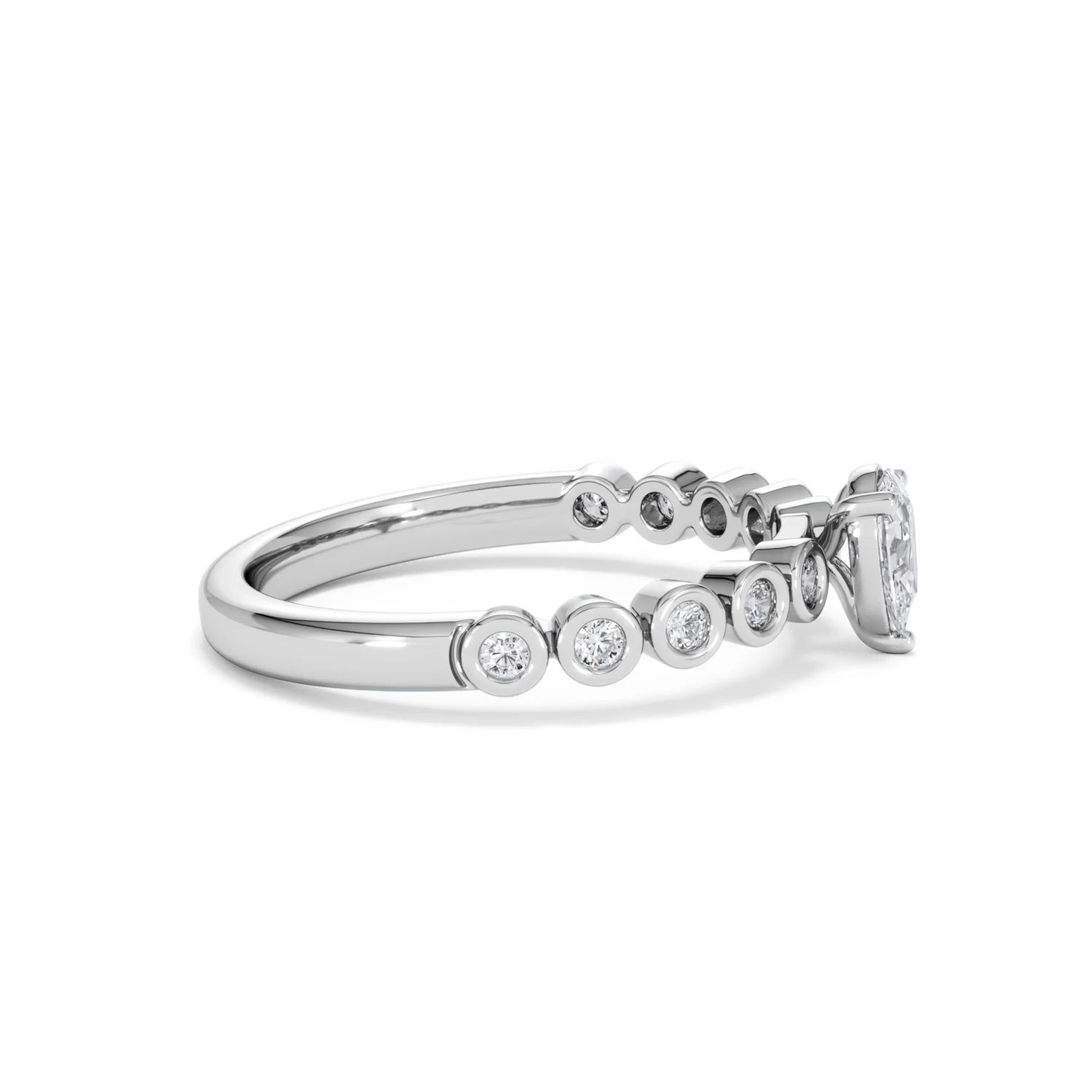 Entwine 0.30ct Pear Cut Lab Diamond Solitaire Engagement Ring with Side Stones in Sterling Silver - Image 25