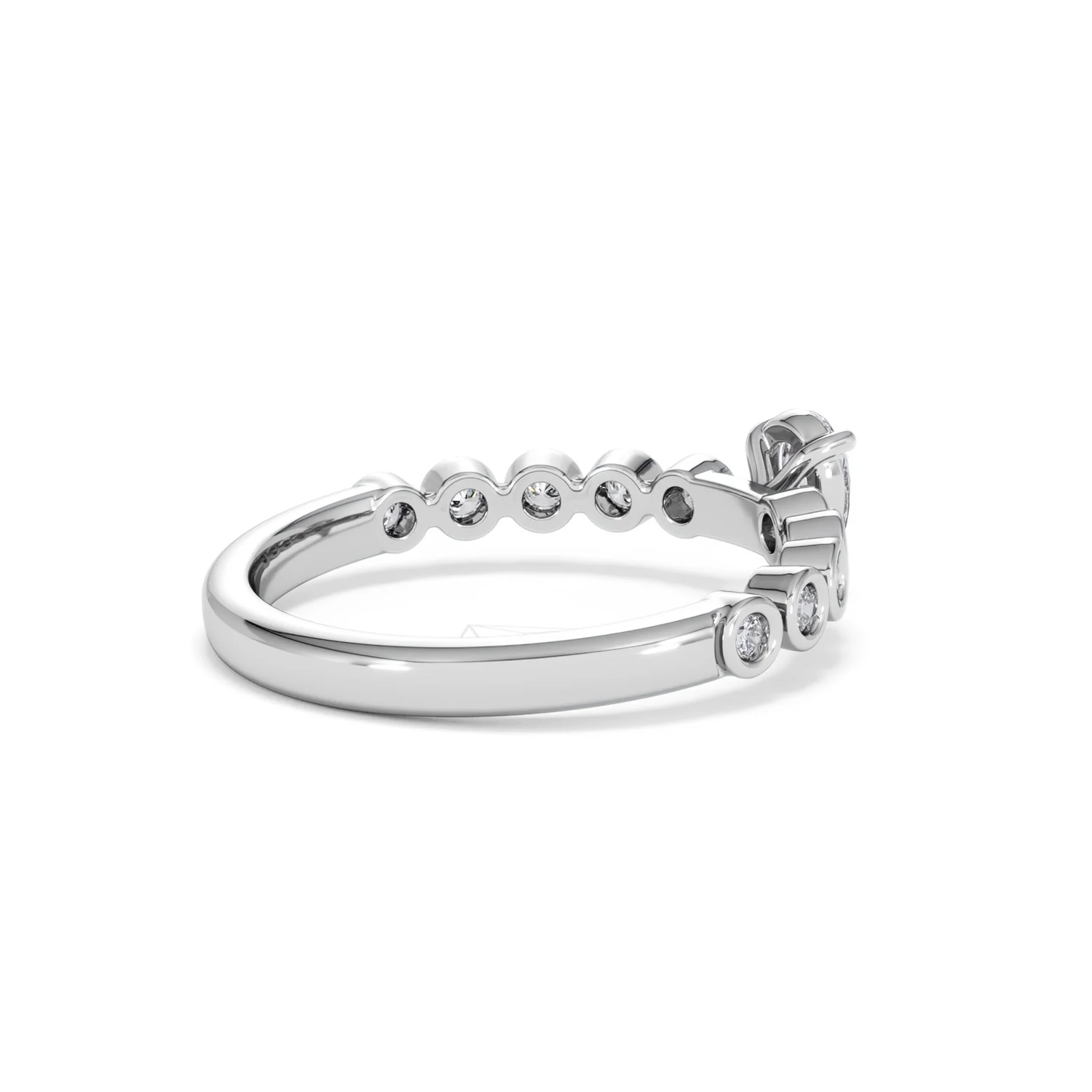 Entwine 0.30ct Pear Cut Lab Diamond Solitaire Engagement Ring with Side Stones in Sterling Silver - Image 35
