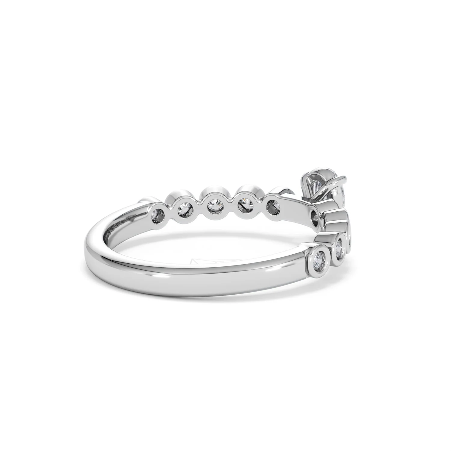 Entwine 0.30ct Pear Cut Lab Diamond Solitaire Engagement Ring with Side Stones in Sterling Silver - Image 36