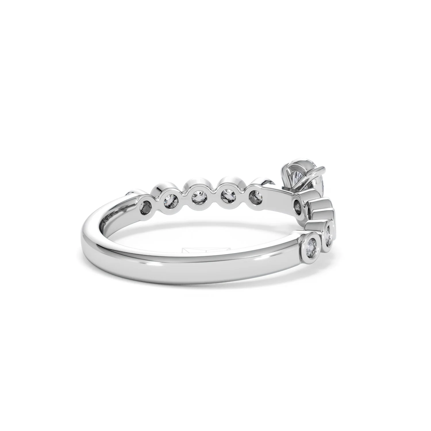 Entwine 0.30ct Pear Cut Lab Diamond Solitaire Engagement Ring with Side Stones in Sterling Silver - Image 37