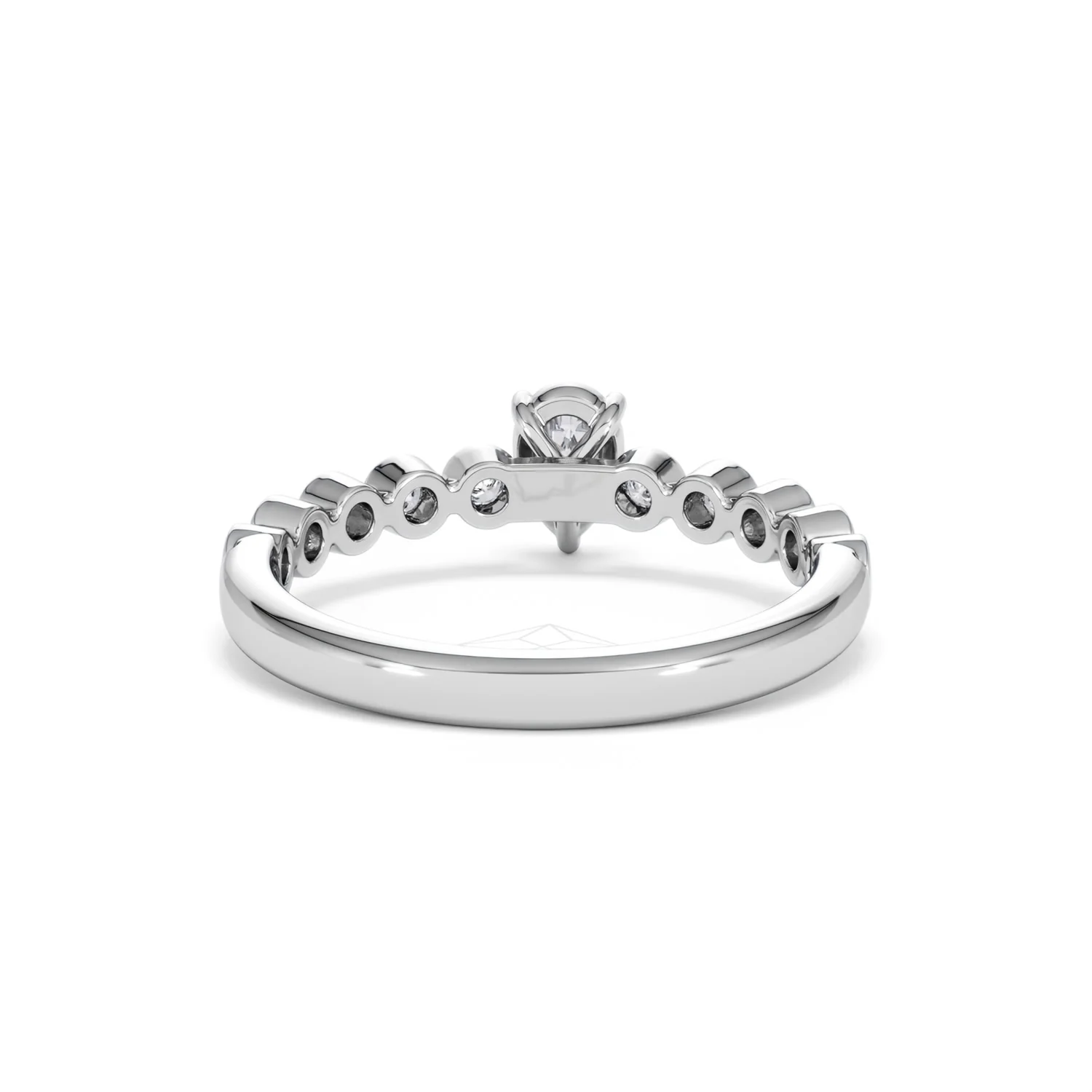 Entwine 0.30ct Pear Cut Lab Diamond Solitaire Engagement Ring with Side Stones in Sterling Silver - Image 46