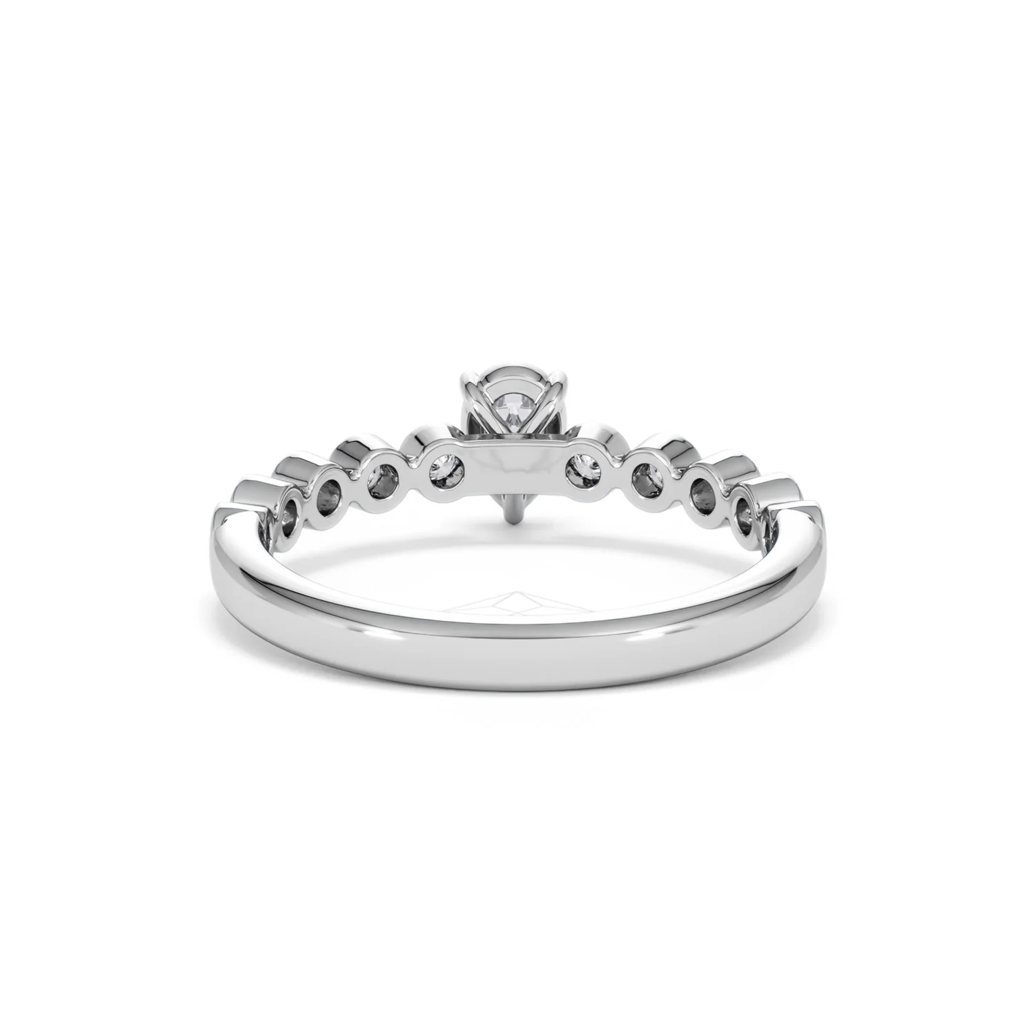 Entwine 0.30ct Pear Cut Lab Diamond Solitaire Engagement Ring with Side Stones in Sterling Silver - Image 47