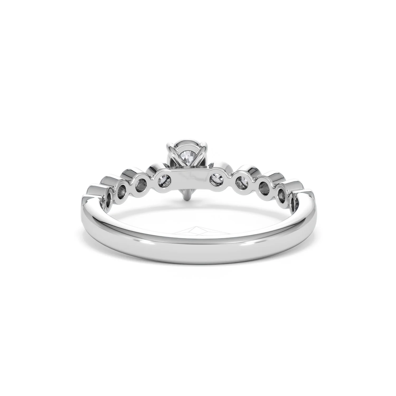 Entwine 0.30ct Pear Cut Lab Diamond Solitaire Engagement Ring with Side Stones in Sterling Silver - Image 48