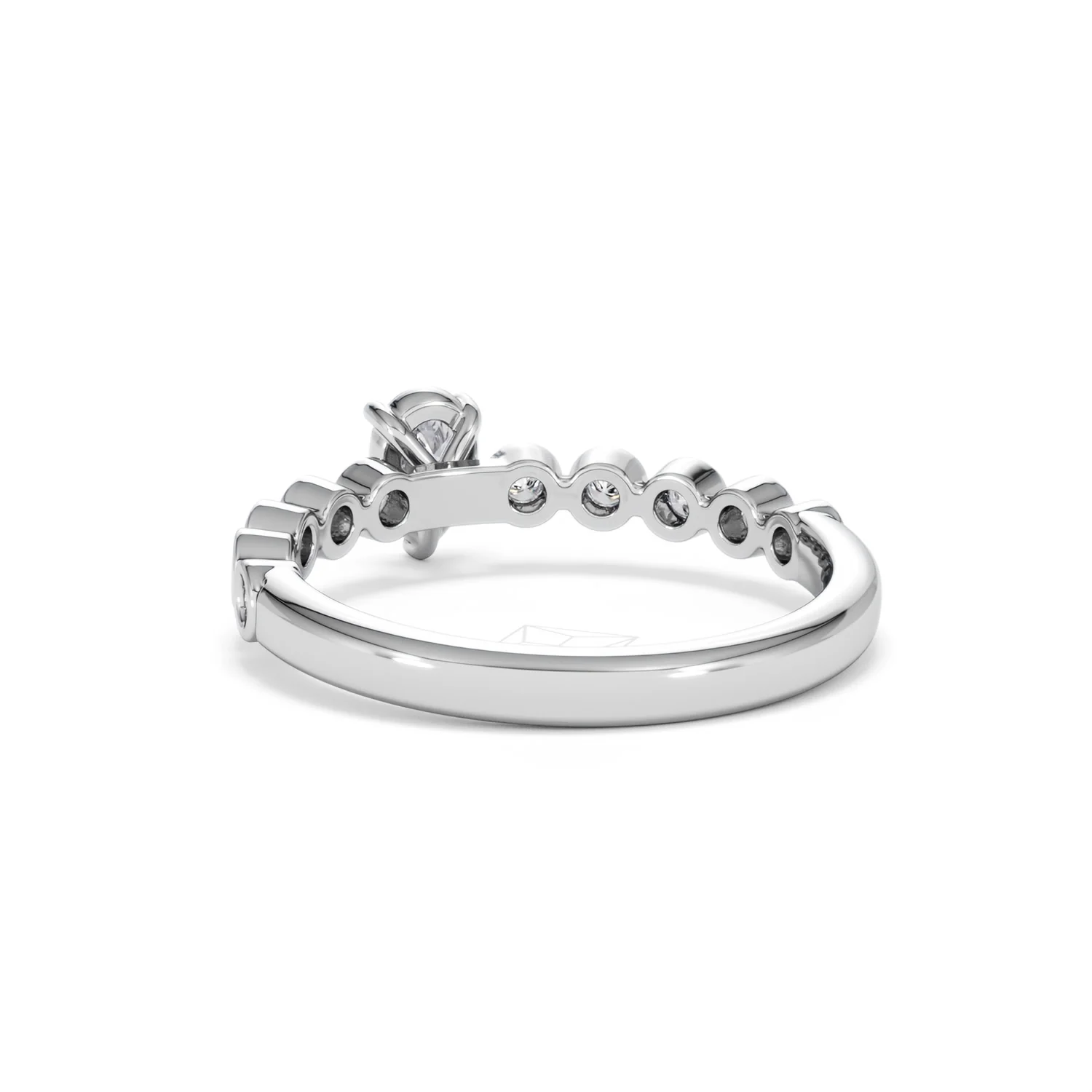 Entwine 0.30ct Pear Cut Lab Diamond Solitaire Engagement Ring with Side Stones in Sterling Silver - Image 52