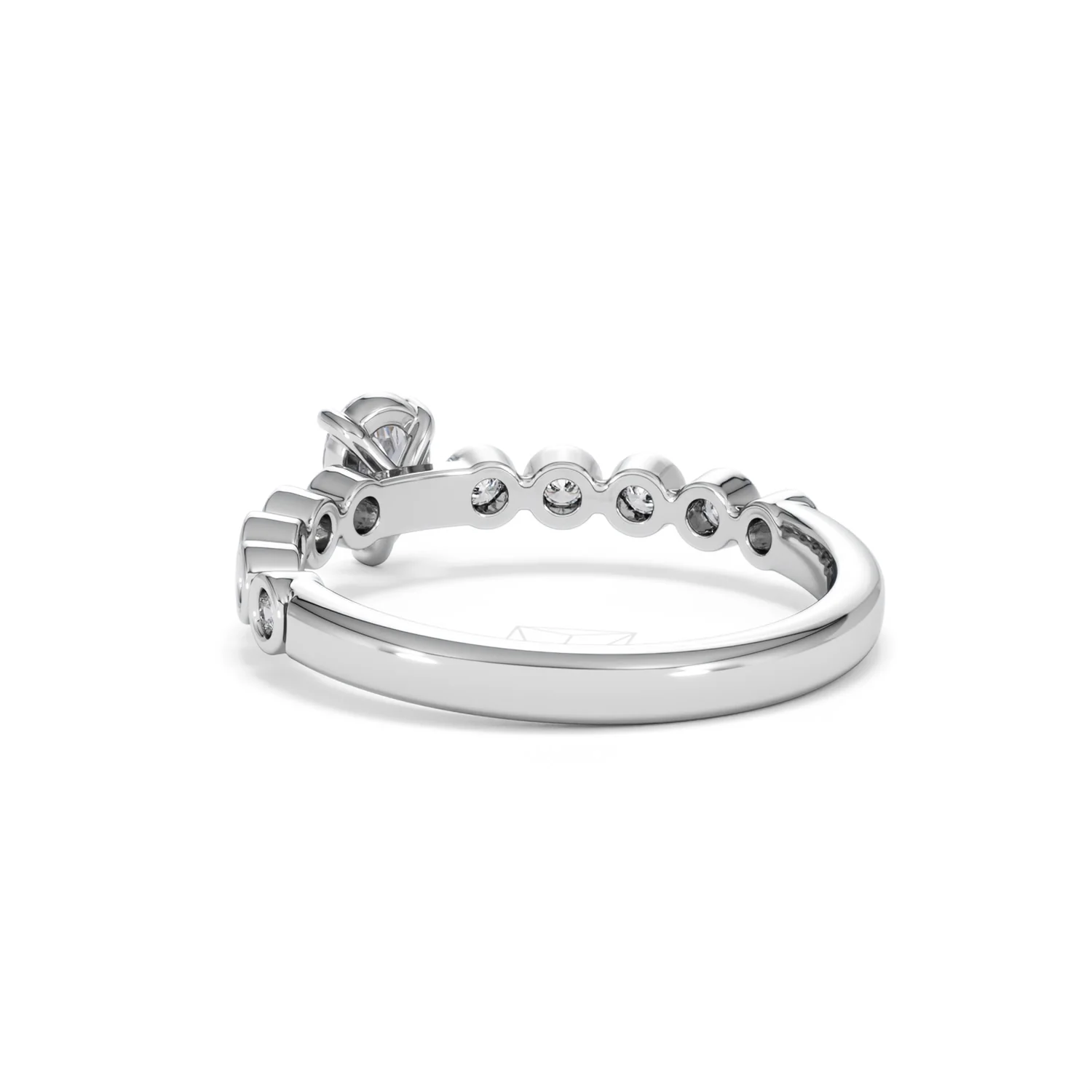 Entwine 0.30ct Pear Cut Lab Diamond Solitaire Engagement Ring with Side Stones in Sterling Silver - Image 54