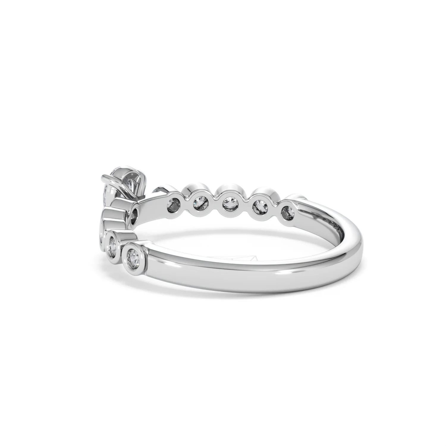 Entwine 0.30ct Pear Cut Lab Diamond Solitaire Engagement Ring with Side Stones in Sterling Silver - Image 58