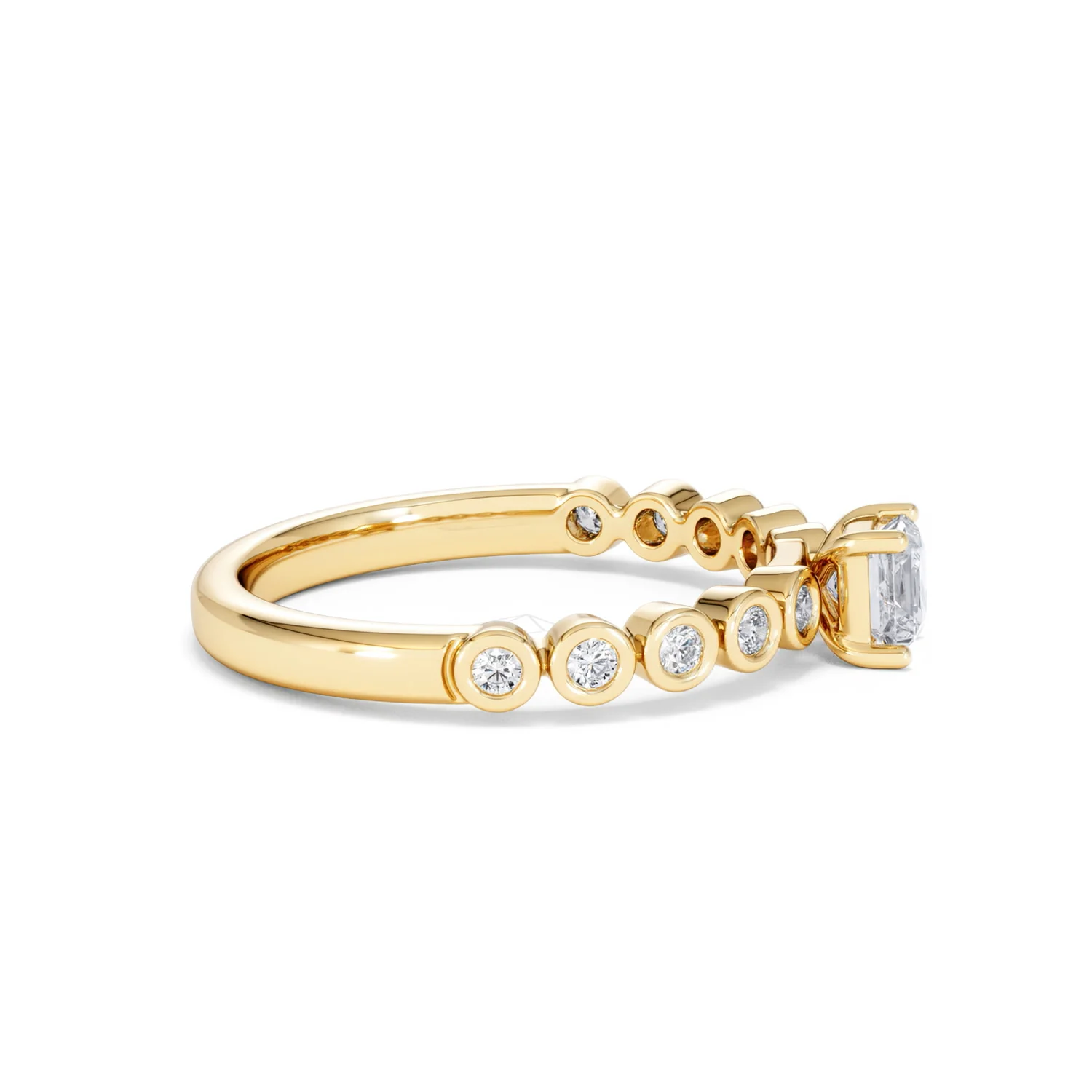Entwine 0.30ct Princess Cut Lab Diamond Solitaire Engagement Ring with Side Stones in 18K Gold Vermeil - Image 25