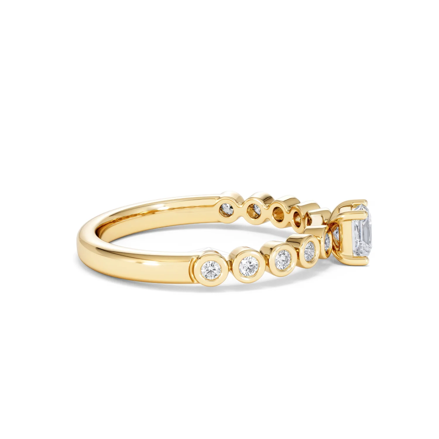 Entwine 0.30ct Princess Cut Lab Diamond Solitaire Engagement Ring with Side Stones in 18K Gold Vermeil - Image 26