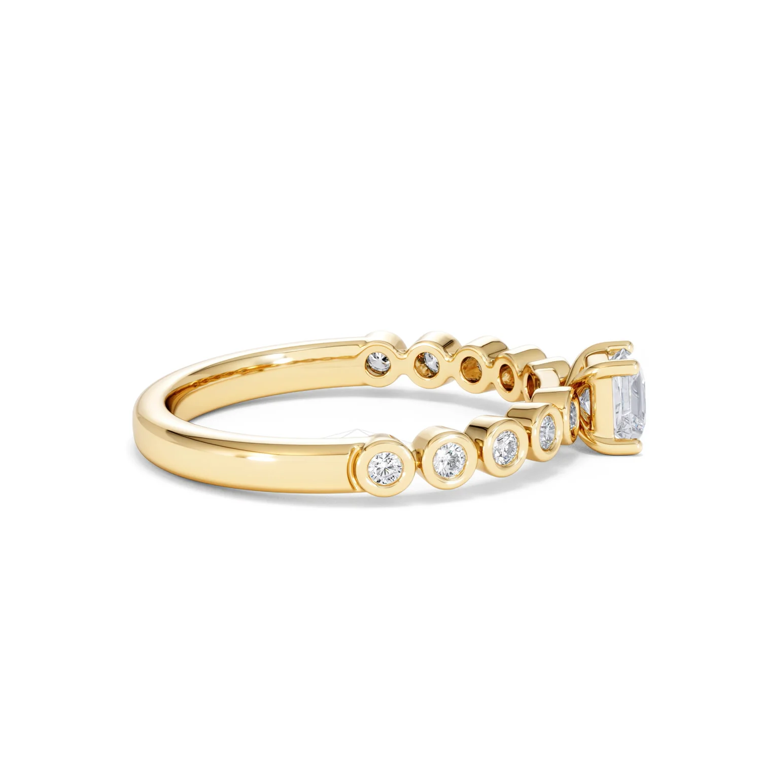 Entwine 0.30ct Princess Cut Lab Diamond Solitaire Engagement Ring with Side Stones in 18K Gold Vermeil - Image 27
