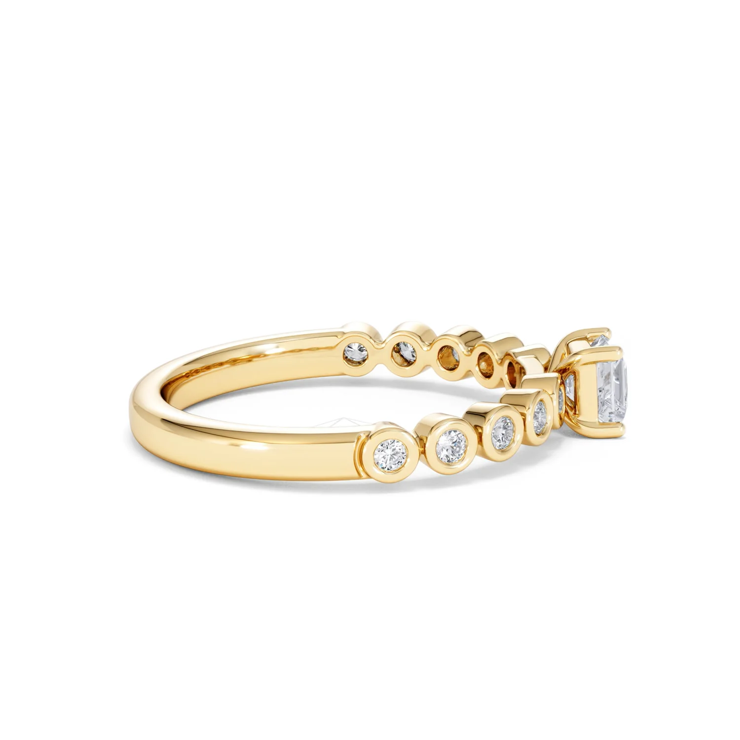 Entwine 0.30ct Princess Cut Lab Diamond Solitaire Engagement Ring with Side Stones in 18K Gold Vermeil - Image 28